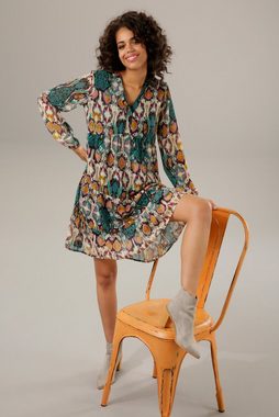 Aniston CASUAL Tunikakleid mit farbenfrohem Ethno-Druck - jedes Teil ein Unikat