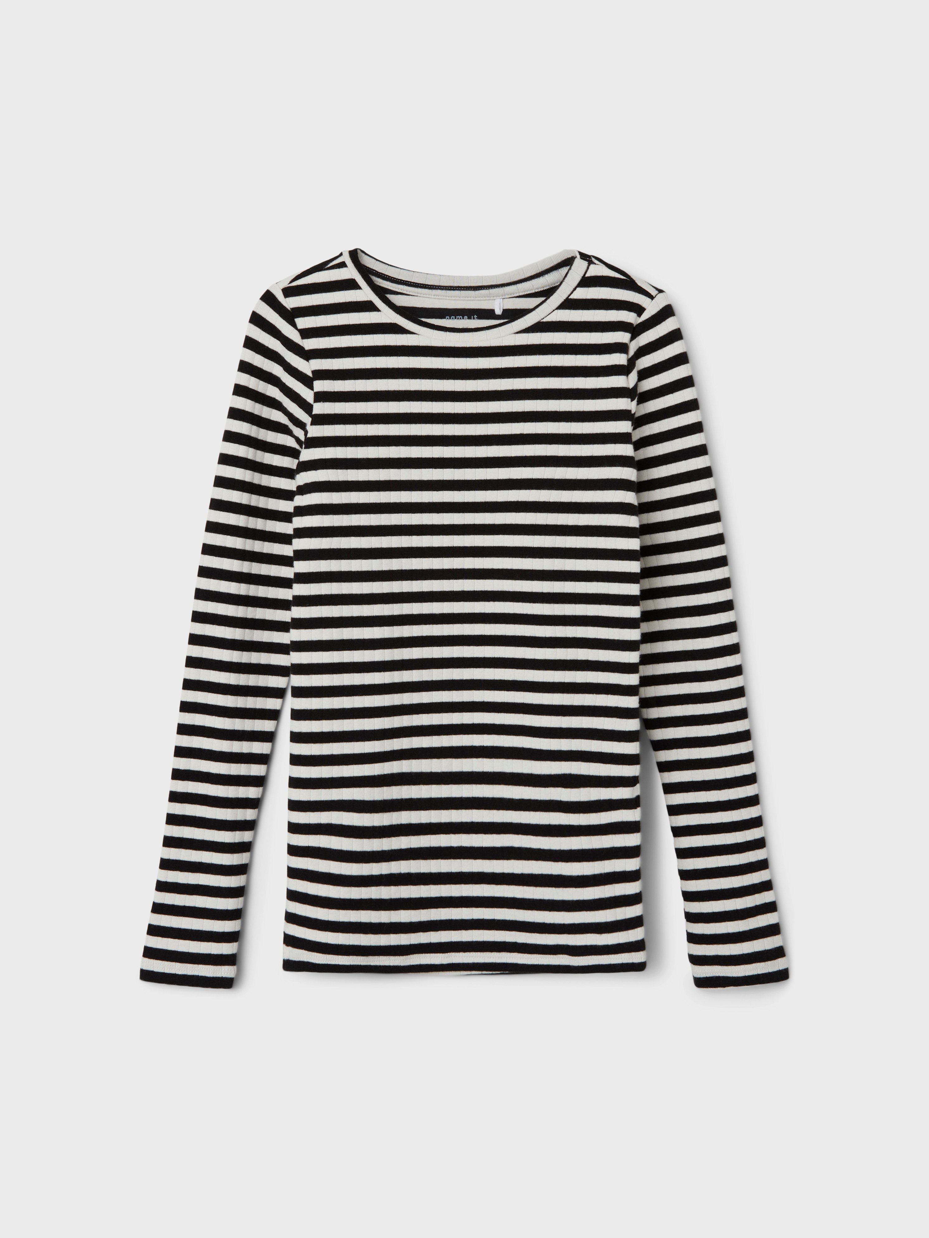 Name It Langarmshirt NKFSURAJA XSL LS TOP NOOS toller Ringel-Look in gerippter Qualität