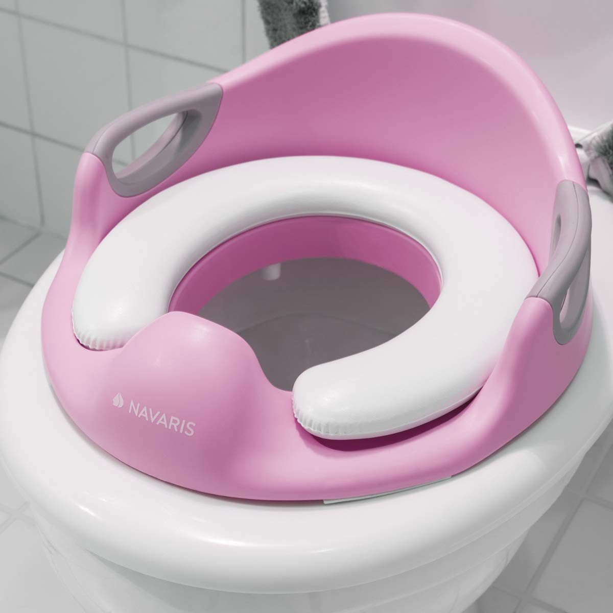 Baby-Toilettensitz Navaris Kinder Toilettensitz mit Griff und Spritzschutz