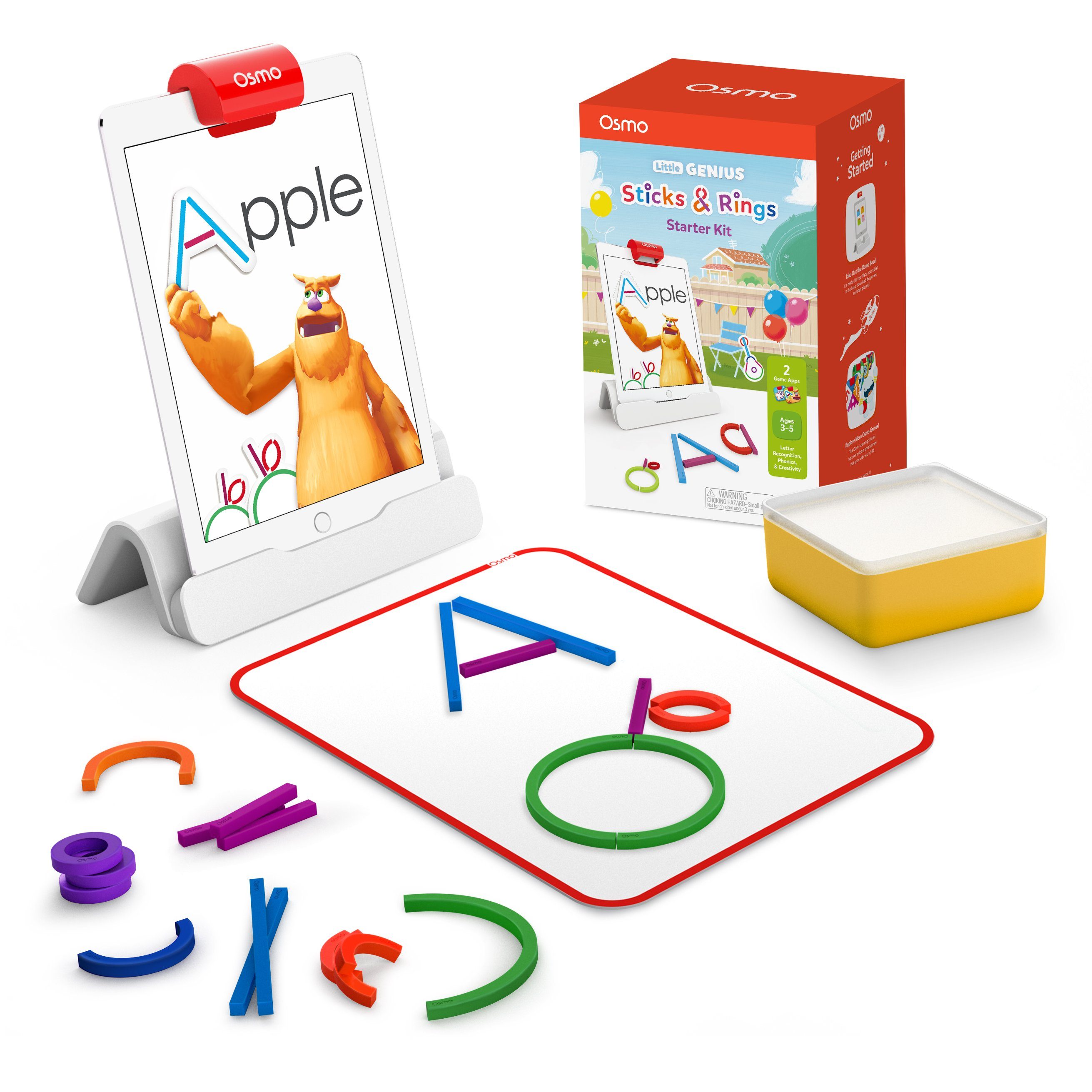 Osmo Lernspielzeug Little Genius Sticks & Rings Starter Kit (für iPad), spielend lernen