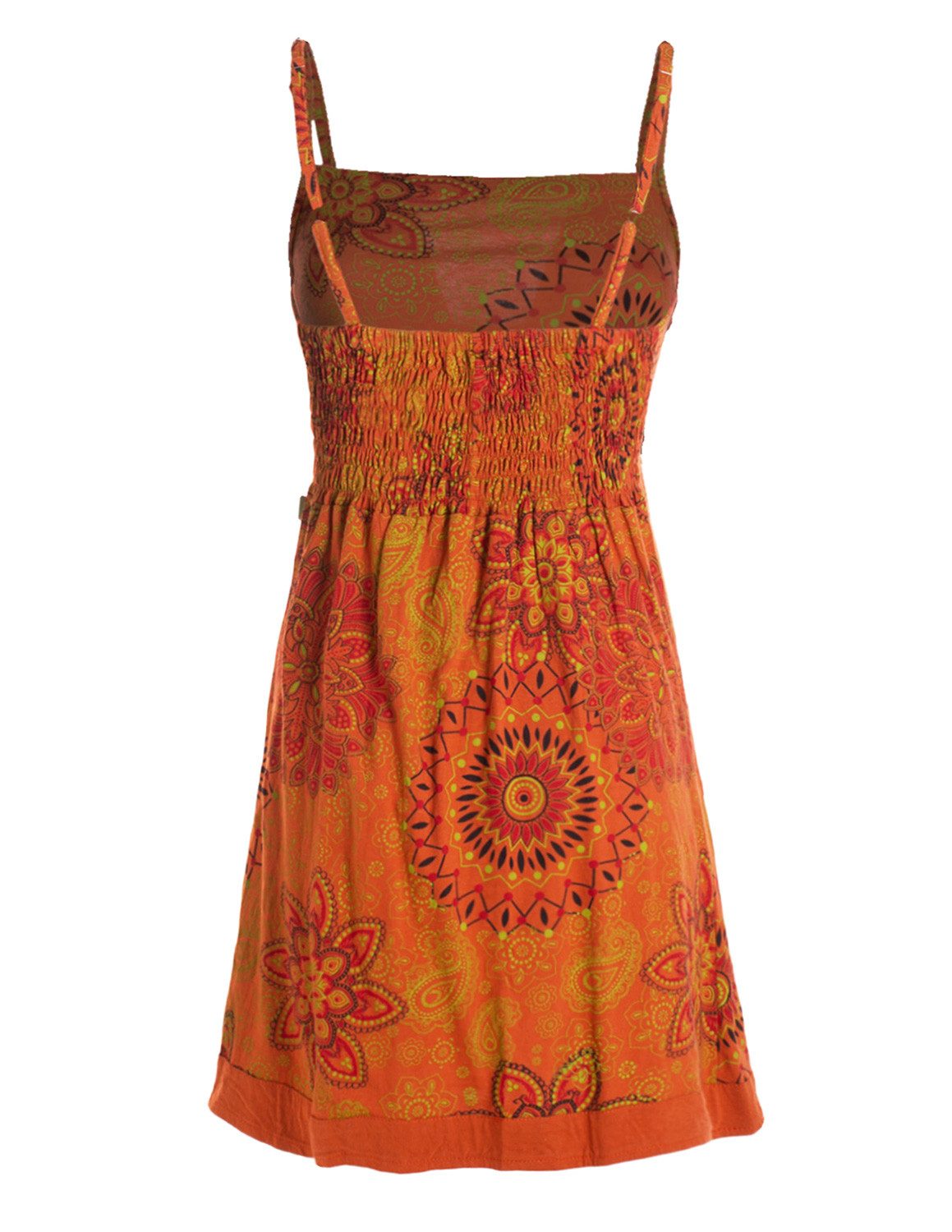 Vishes Minikleid Sommerkleid Damen Bedruckt Spaghettiträger Jersey Baumwolle Alternative Mode, Boho, Hippie, Ethno, Festival