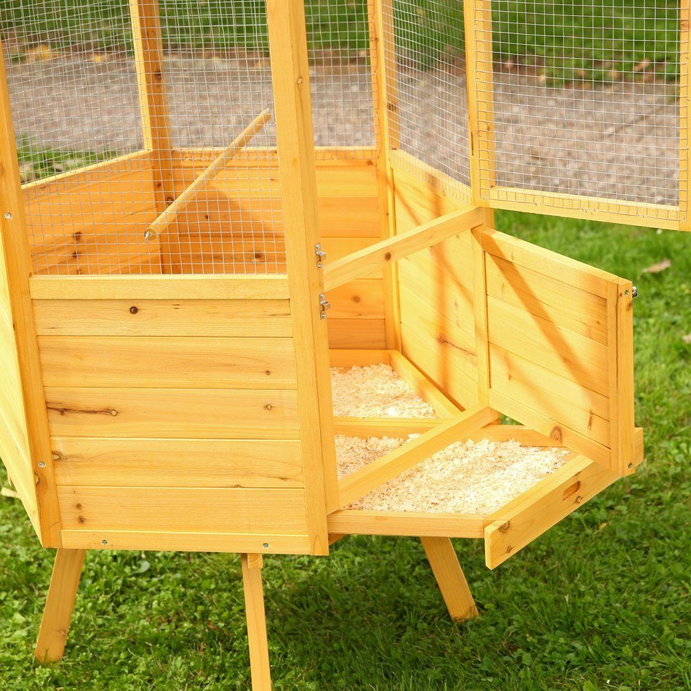 Melko Vogelhaus Vogelvoliere Vogelkäfig Zimmer- und Außenvoliere Holz Papageienkäfig, Vorimprägniert