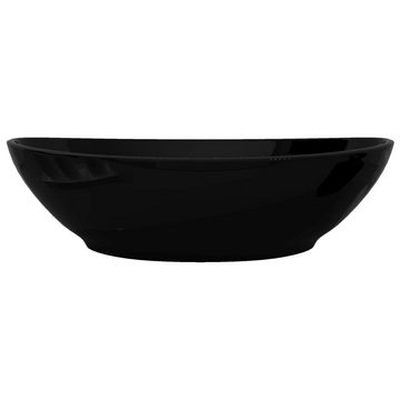 vidaXL Waschbecken Keramik Waschtisch Waschbecken Oval schwarz 40 x 33 cm