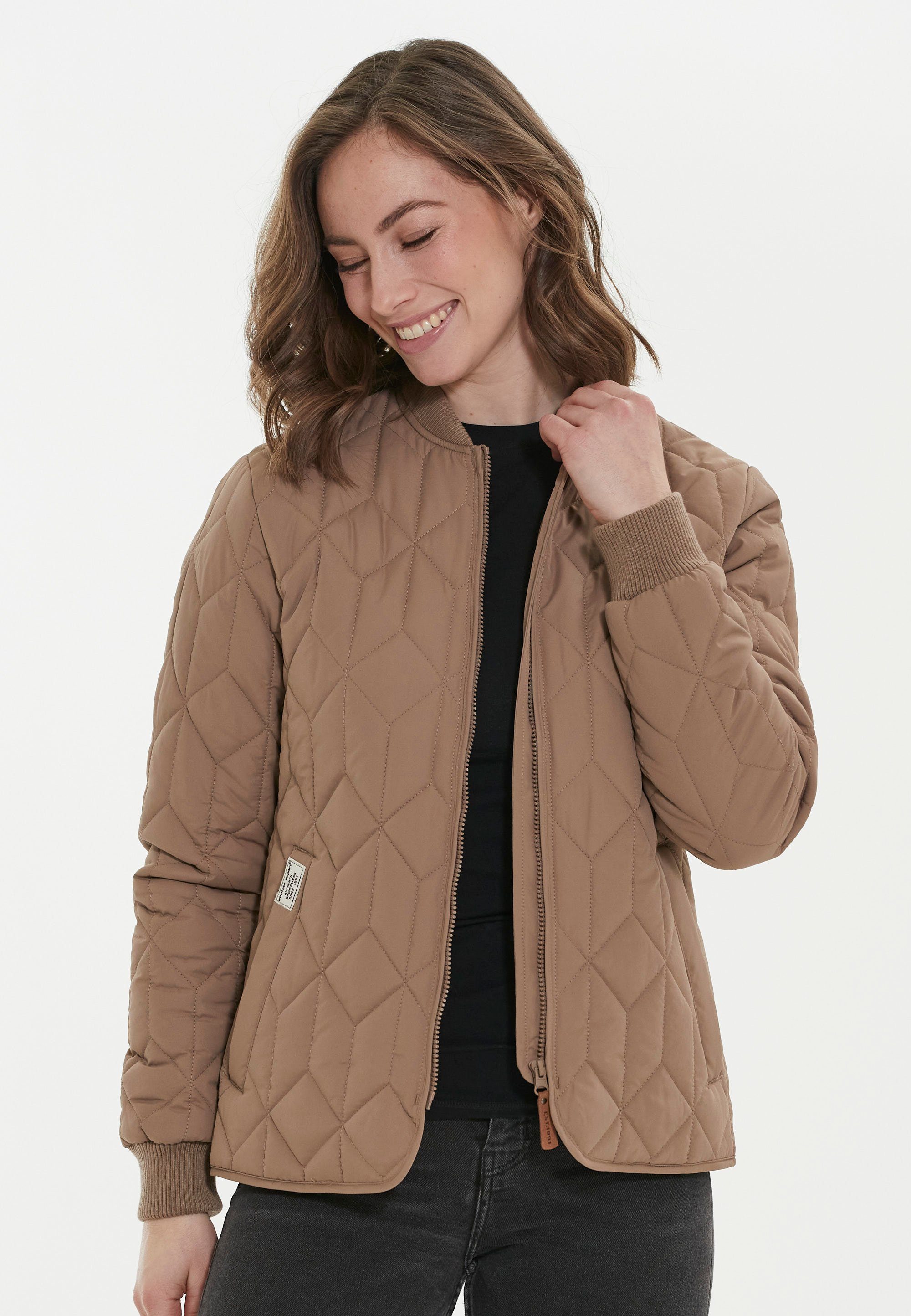 beige Outdoorjacke elastischen Piper mit REPORT Bündchen WEATHER