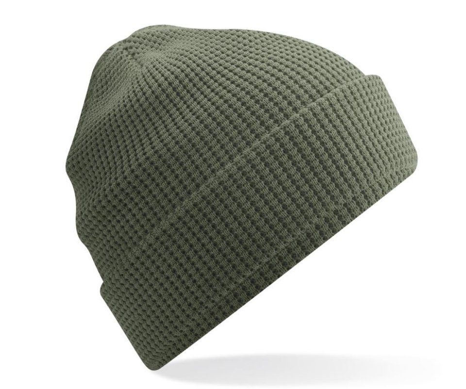 Beechfield® Strickmütze Mütze aus Bio Baumwolle Strick Damen Herren Unisex Winter Olive Grün