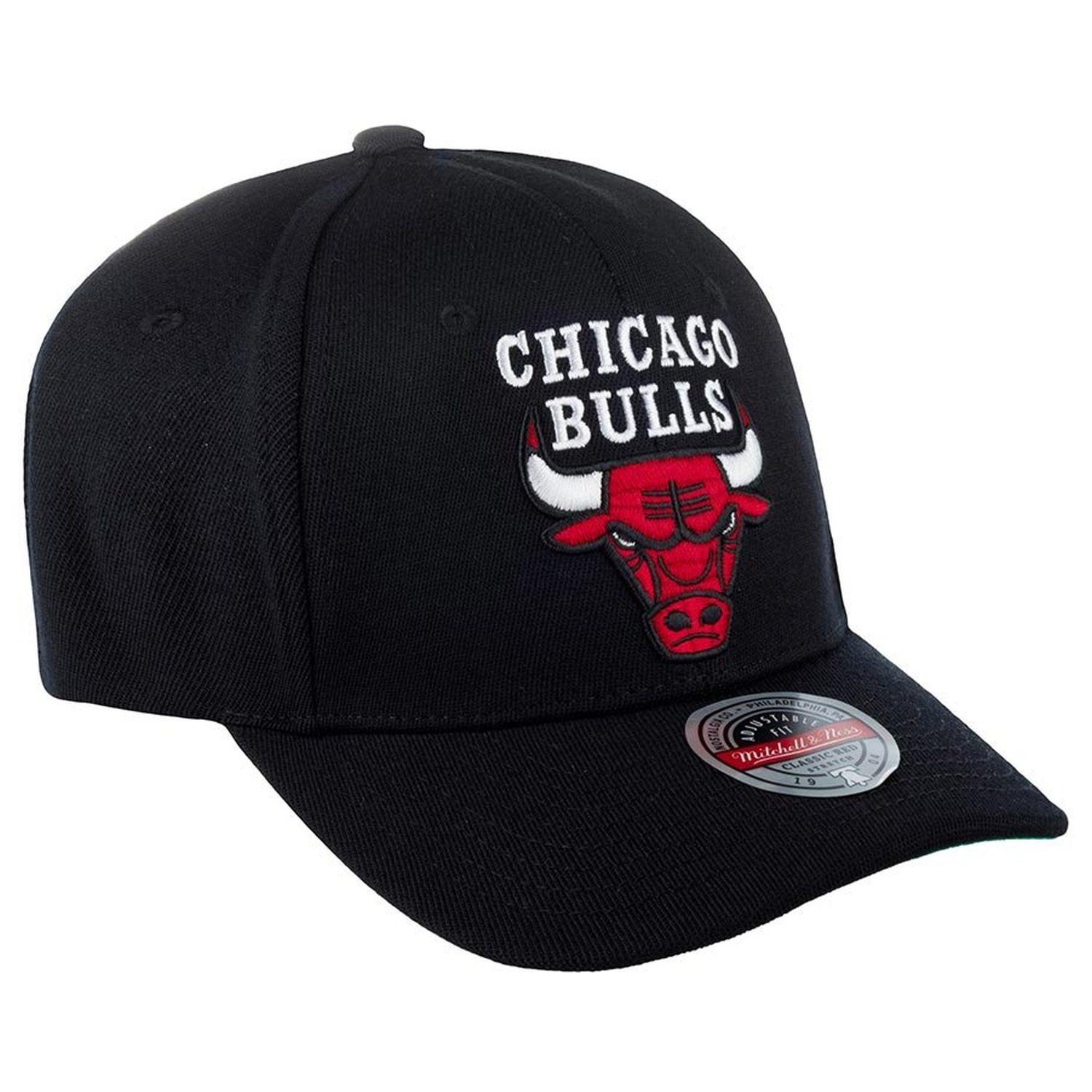 Ness RED CLASSIC Bulls Chicago Cap Mitchell Stretch Snapback &