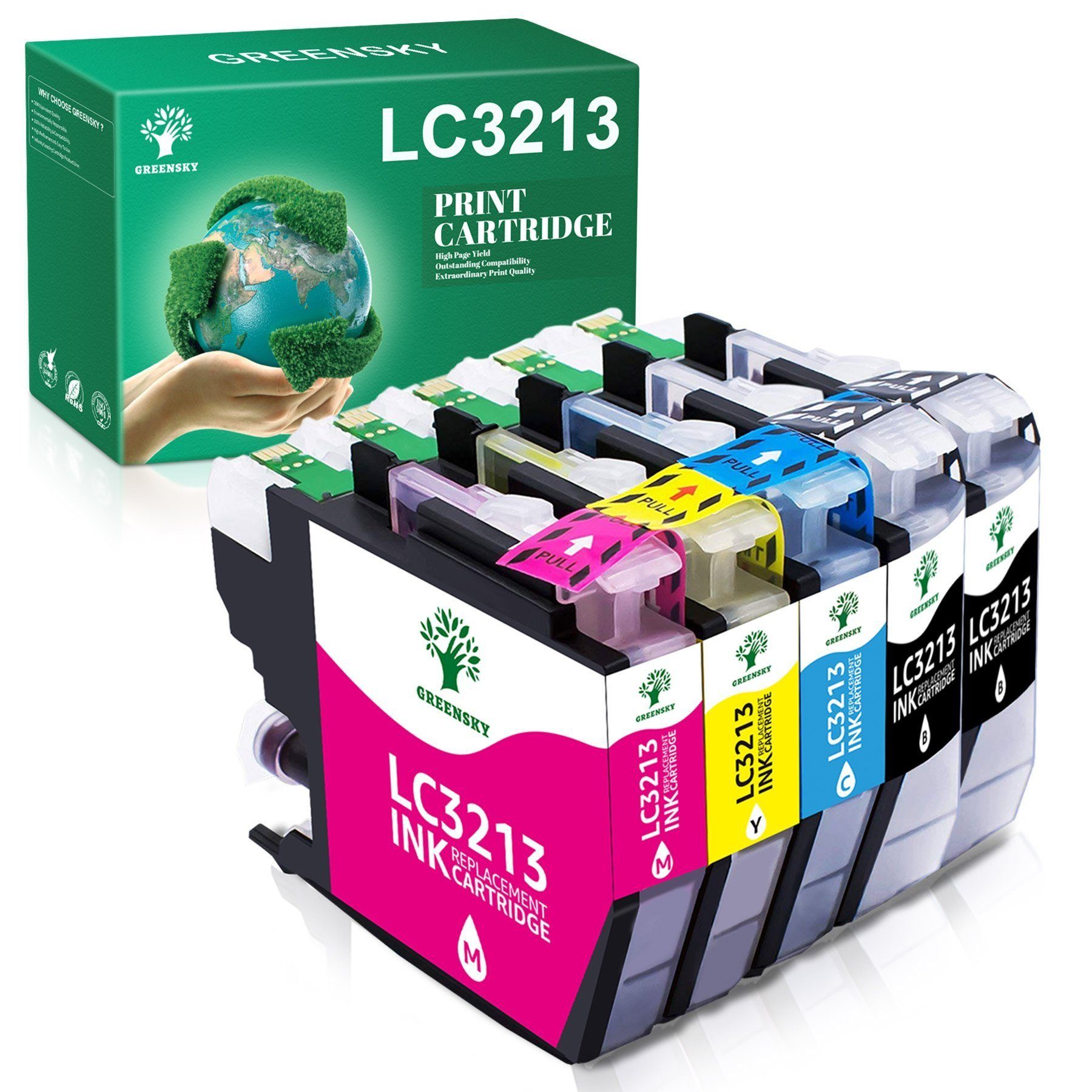 Greensky Kompatibel LC-3213 LC-3211 XL Multipack Tintenpatrone (MFC-J895DW J497DW DCP-J572DW)