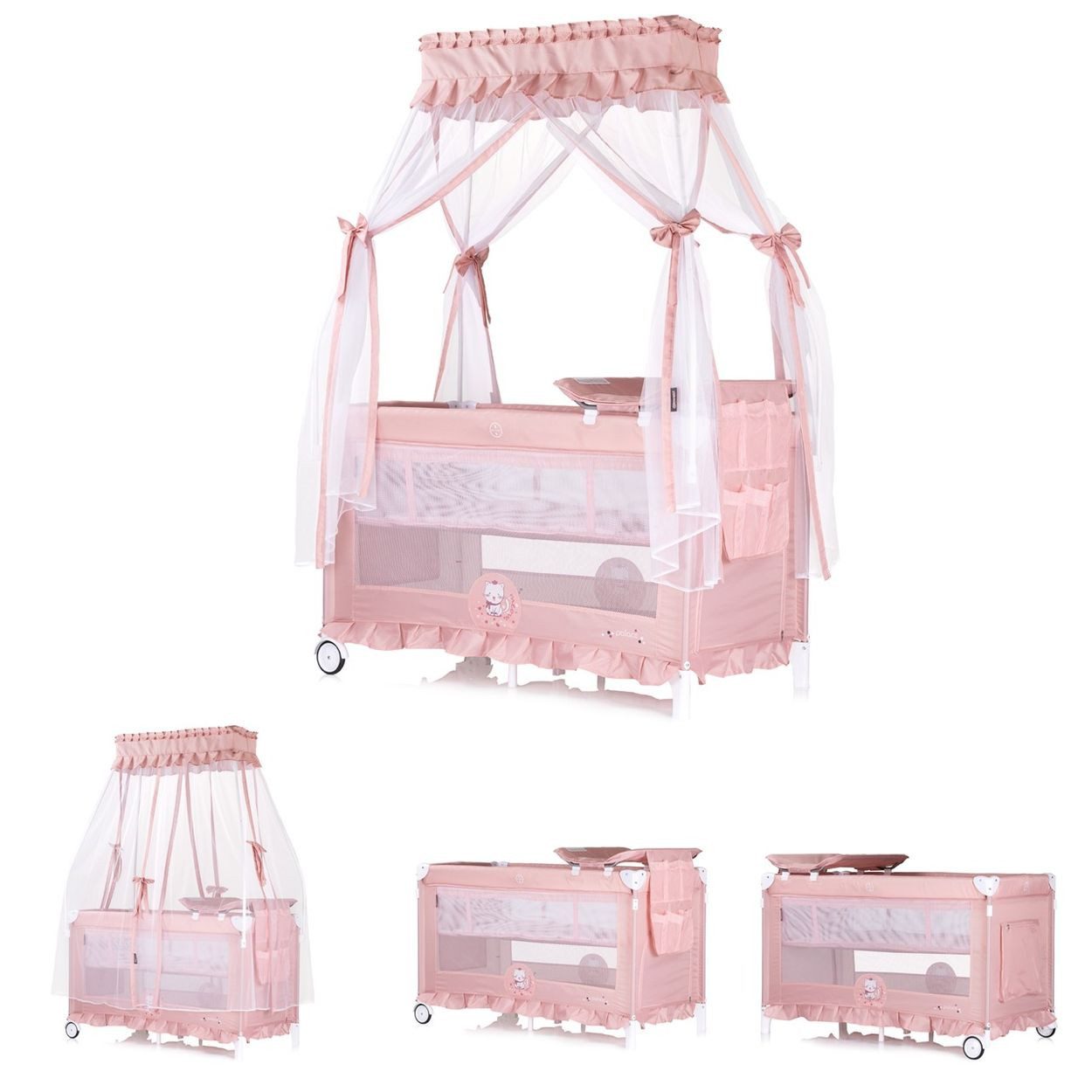 Chipolino Baby-Reisebett Reisebett Palace, Baldachin, Moskitonetz zwei Eben günstig online kaufen