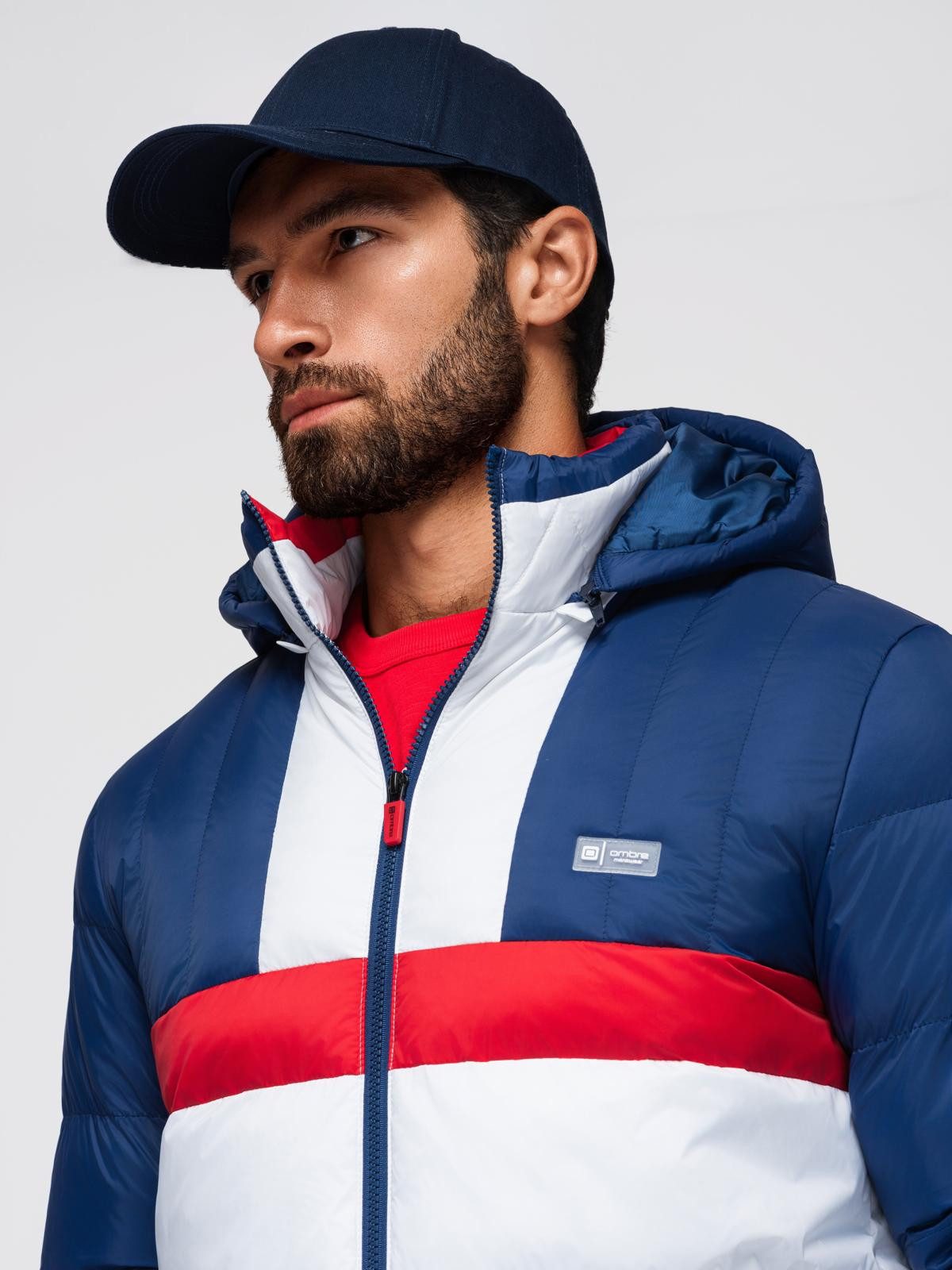 OMBRE Winterjacke Farbenfrohe sportliche Herrenjacke im Retro-Stil günstig online kaufen