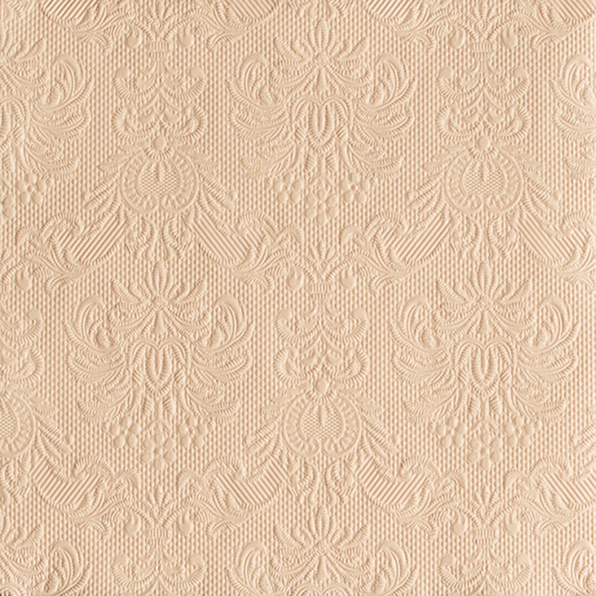 Ambiente Luxury Paper Products Papierserviette, Servietten Papier 33x33cm 3-lagig Elegance geprägt 15 Stück Beige