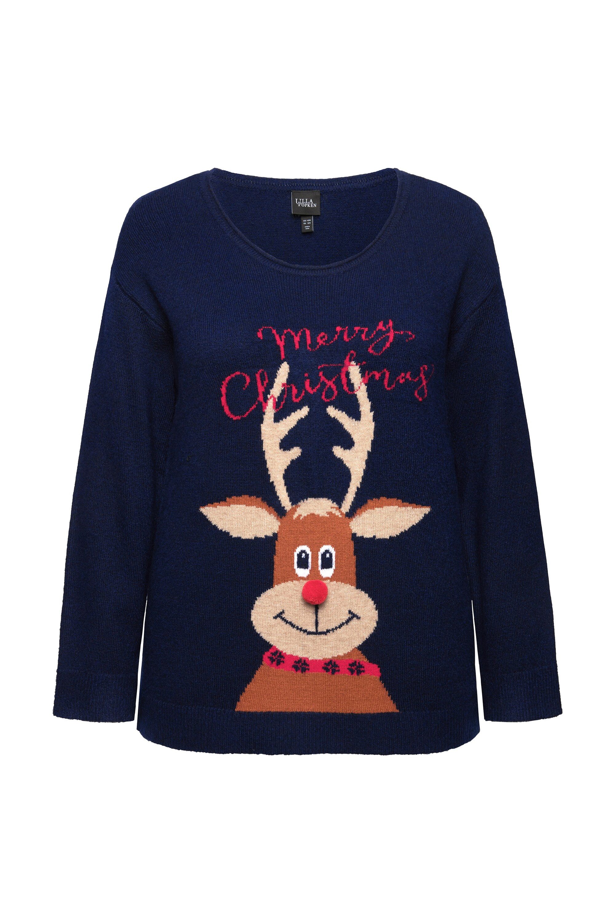 Ulla Popken Strickpullover Weihnachtspullover Rentier Rundhals günstig online kaufen