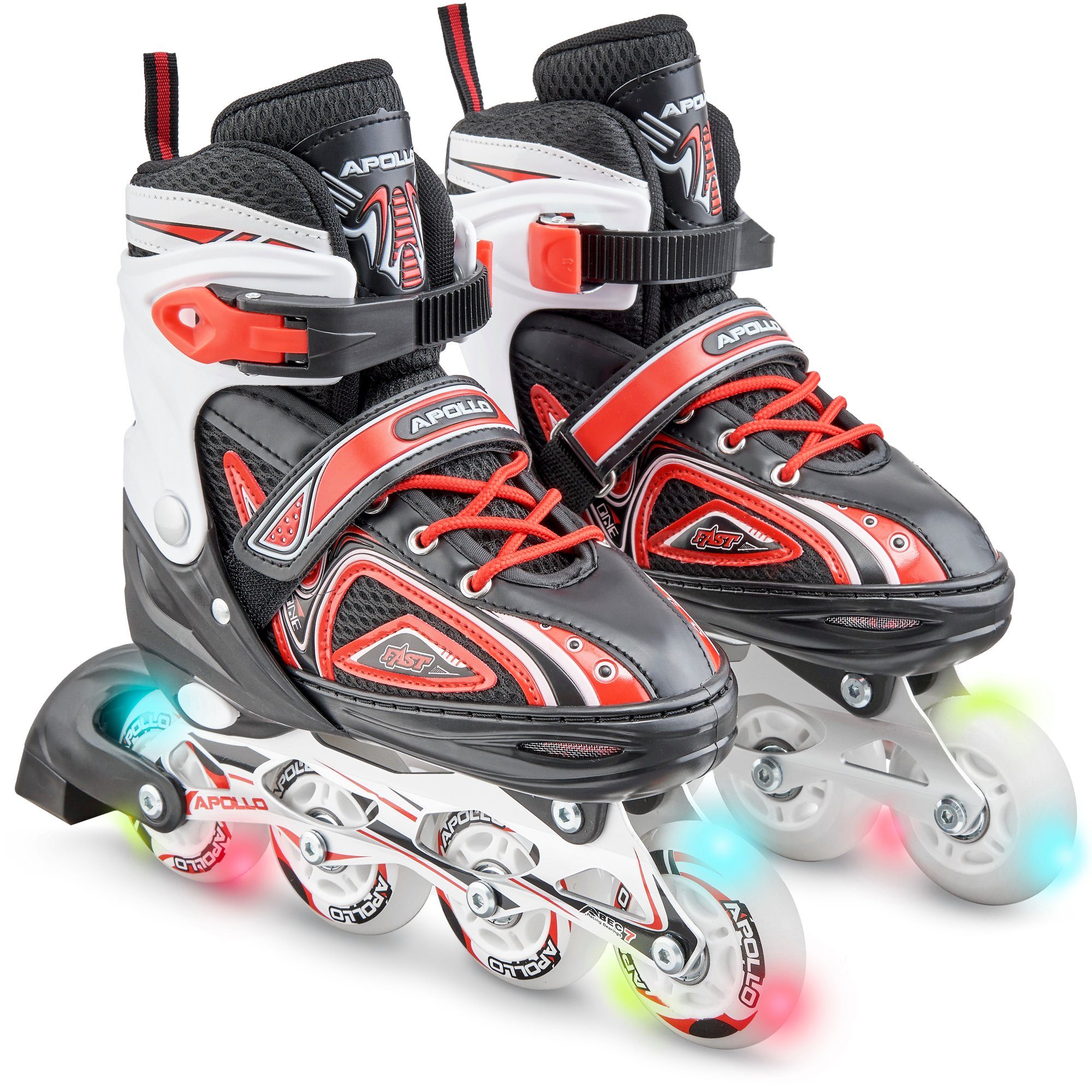 Apollo Inlineskates Größenverstellbare Inliner für Kinder Super Blades LED, Inliner verstellbare Größe, mit leuchtenden LED Wheels