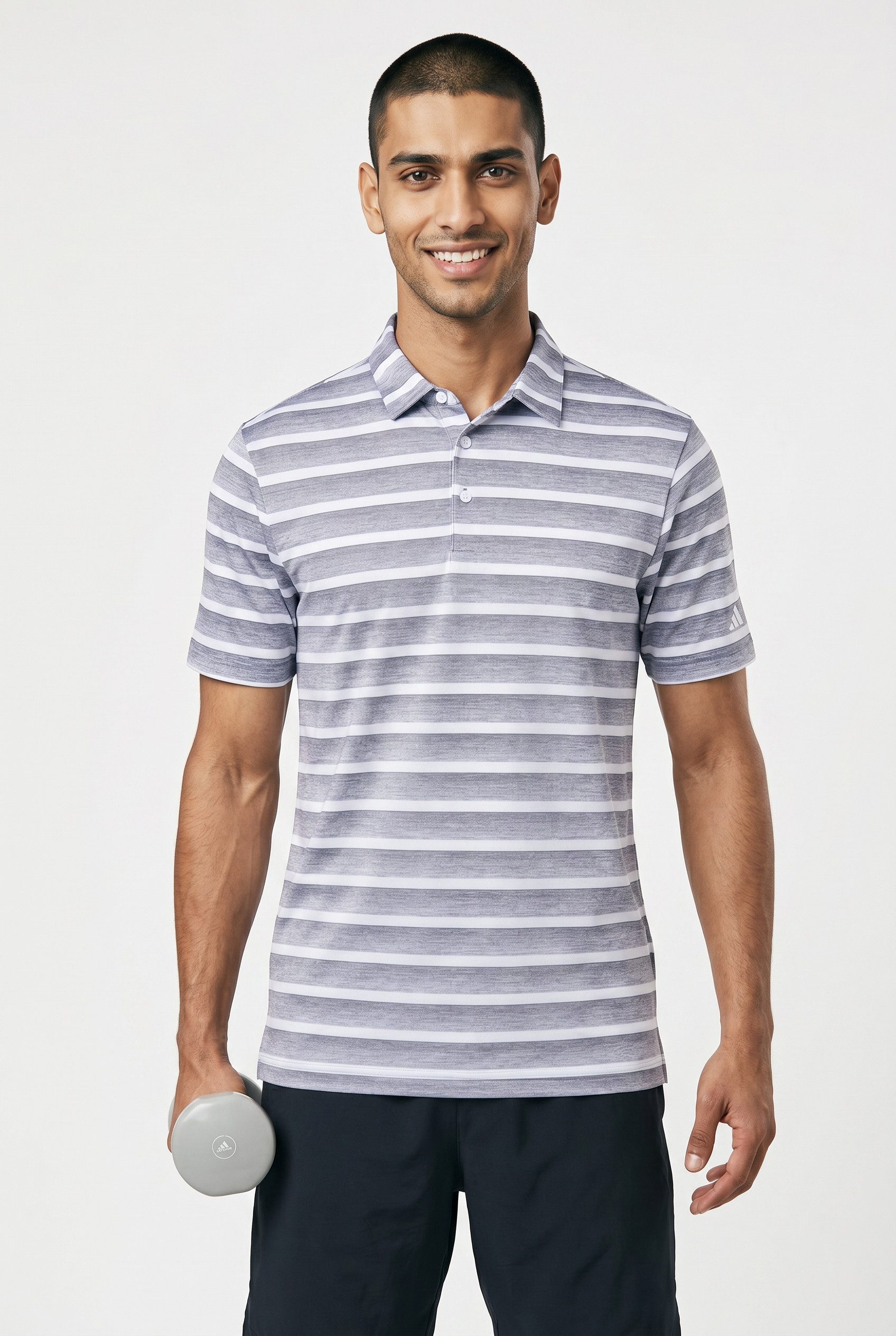 adidas Performance Poloshirt TWO-COLOR STRIPED klassischer Stil, mit Allover-Print, aus Pikeematerial
