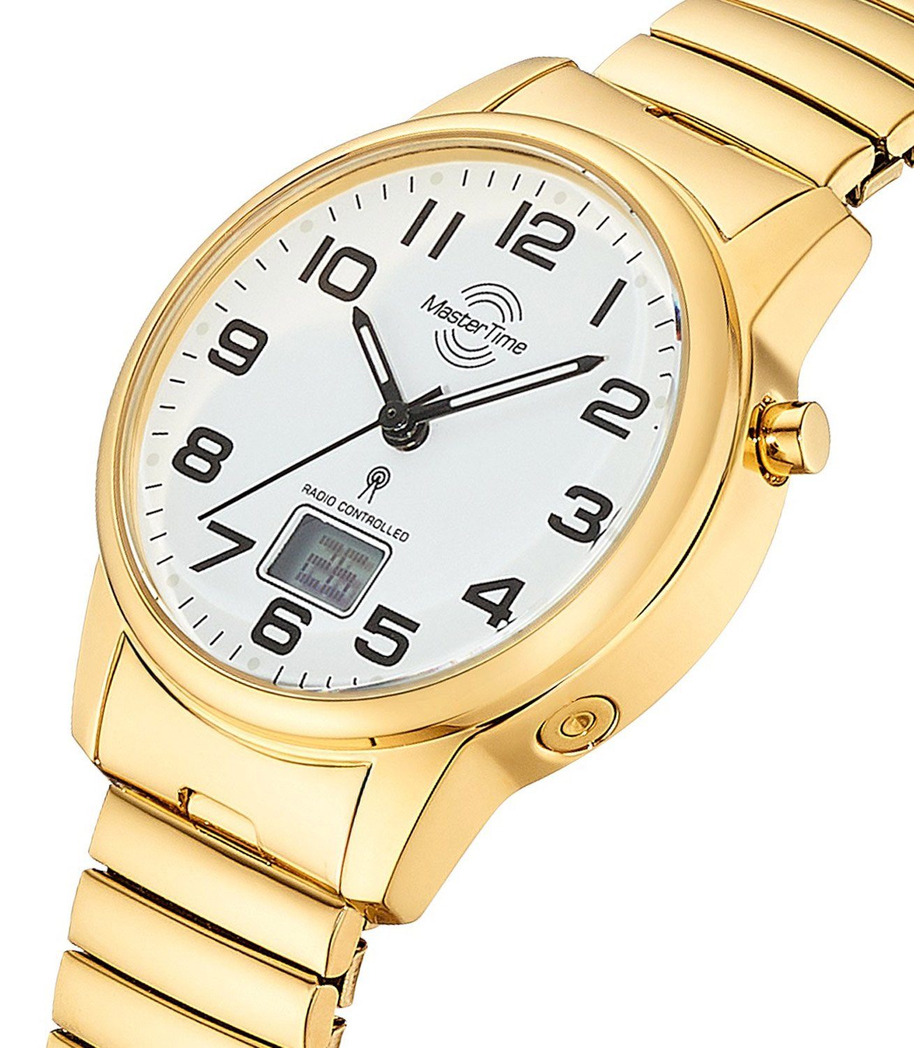 MASTER TIME Funkuhr Damen-Daily Zugband Goldfarben günstig online kaufen