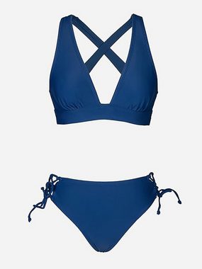 BlauWave Badeanzug Damen Bikini Set V Ausschnitt Lace Up (1-St., Lace Up Bikini Crossback Low Waist Swimsuit) Strand, Schwimmbad, Sonnenbaden