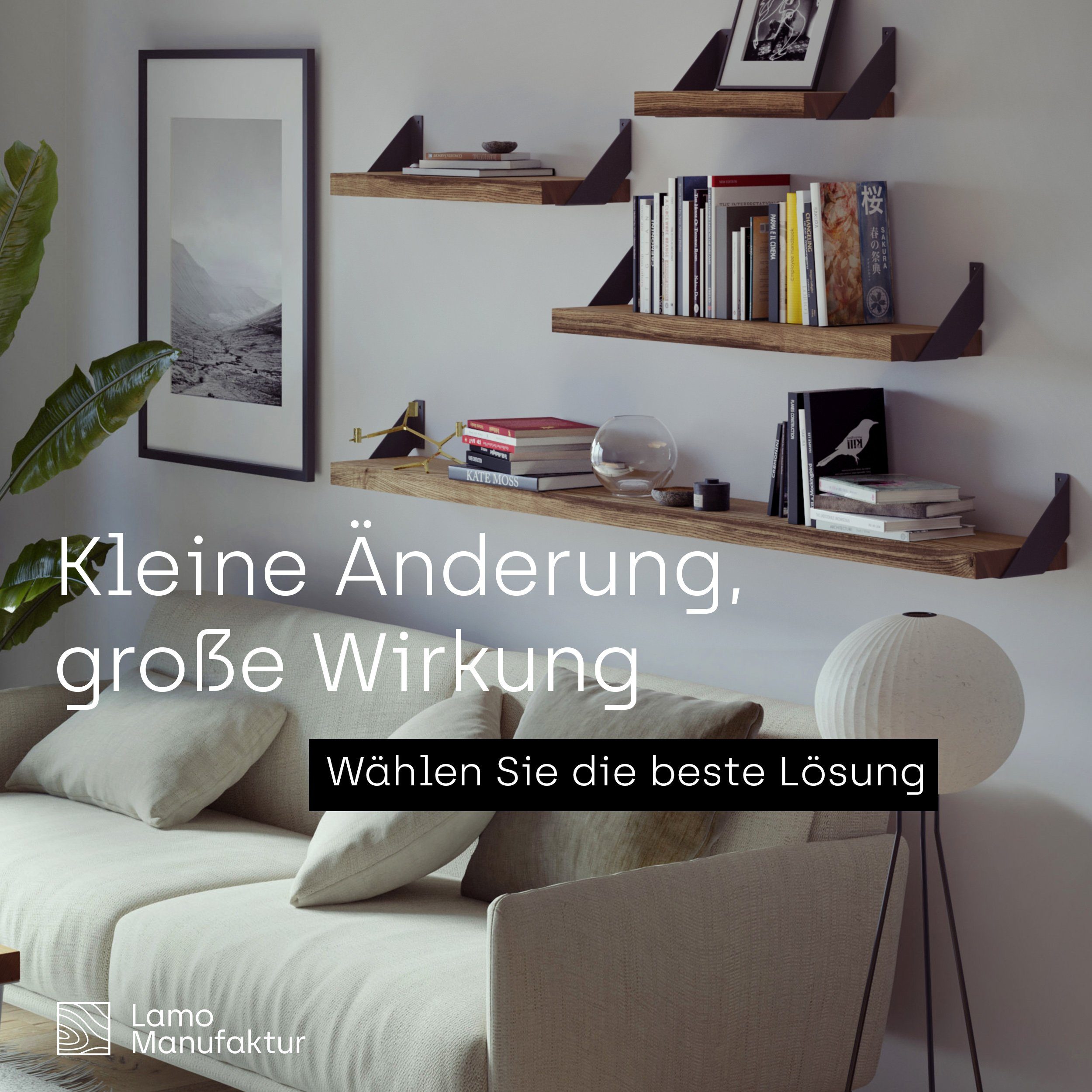 LAMO Manufaktur Wandregal Holz Gerade Regal günstig online kaufen