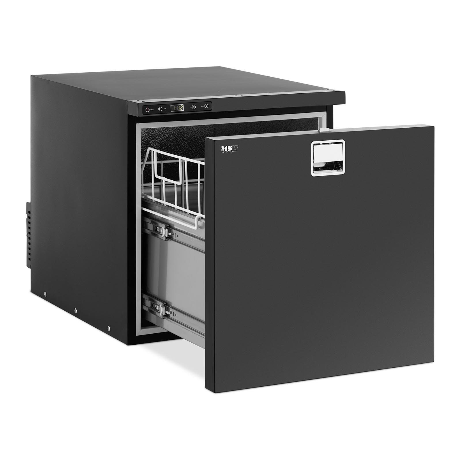 MSW Elektrische Kühlbox Auto-Kühlschrank/gefrierschrank - mit Schublade -  12/24V 105L Stahl