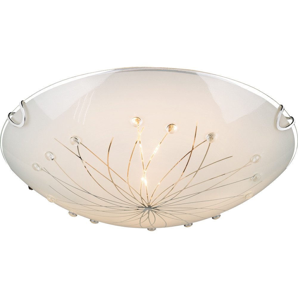 GLOBO LIGHTING Deckenleuchte, Leuchtmittel nicht inklusive, Deckenleuchte Deckenlampe Wohnzimmerlampe Glas satiniert 2 Flammig