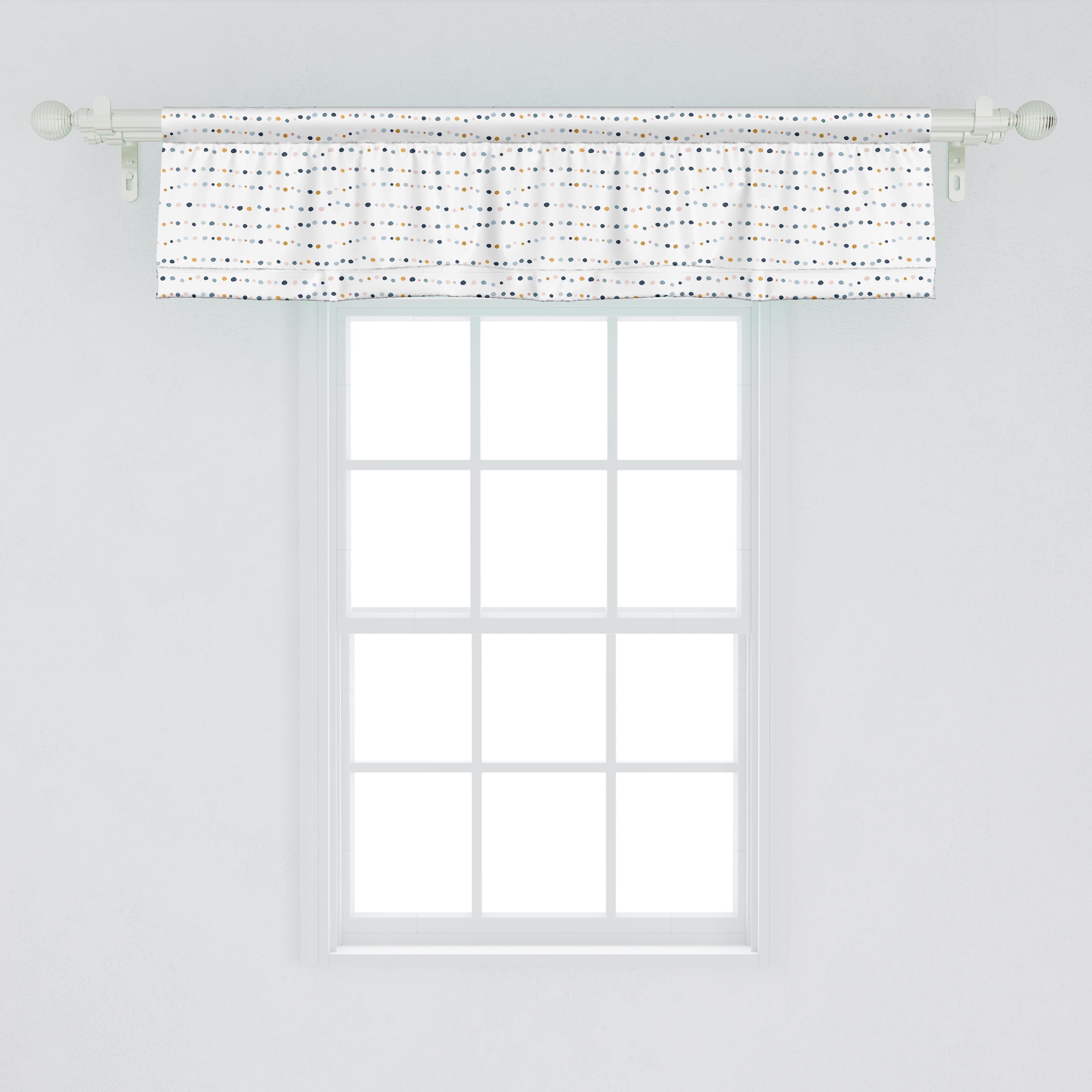 Scheibengardine Vorhang Volant für Küche Minimal-Punkt-Kunst Stangentasche, Geometrie Abakuhaus, Microfaser, Schlafzimmer Dekor Abstrakte mit