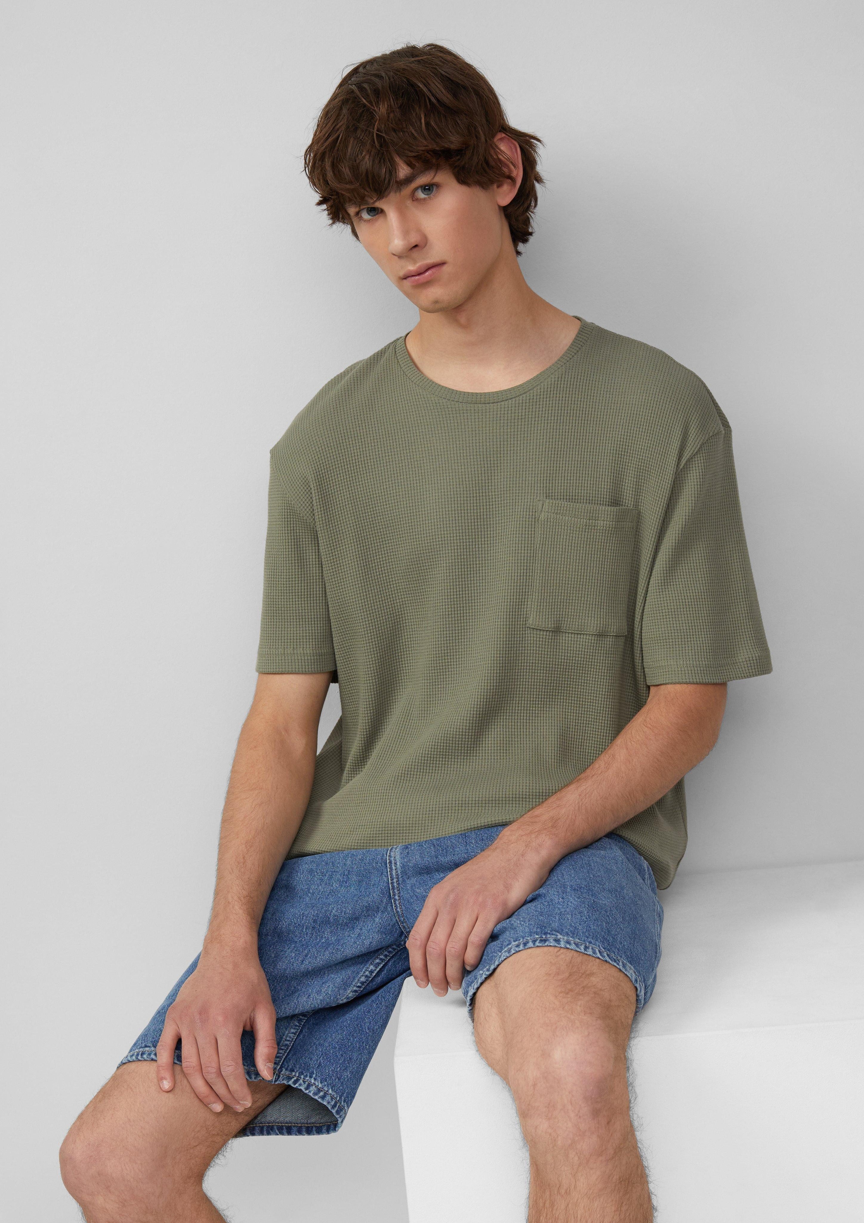 QS Kurzarmshirt T-Shirt aus Waffelpiqué mit günstig online kaufen
