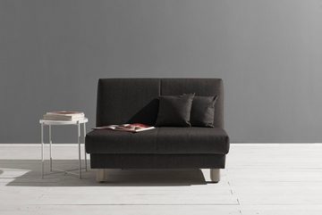 ell + ell Schlafsofa Enny, Liegefläche Breite 120 oder 140 cm, Liegehöhe 45 cm, Füße alufarben