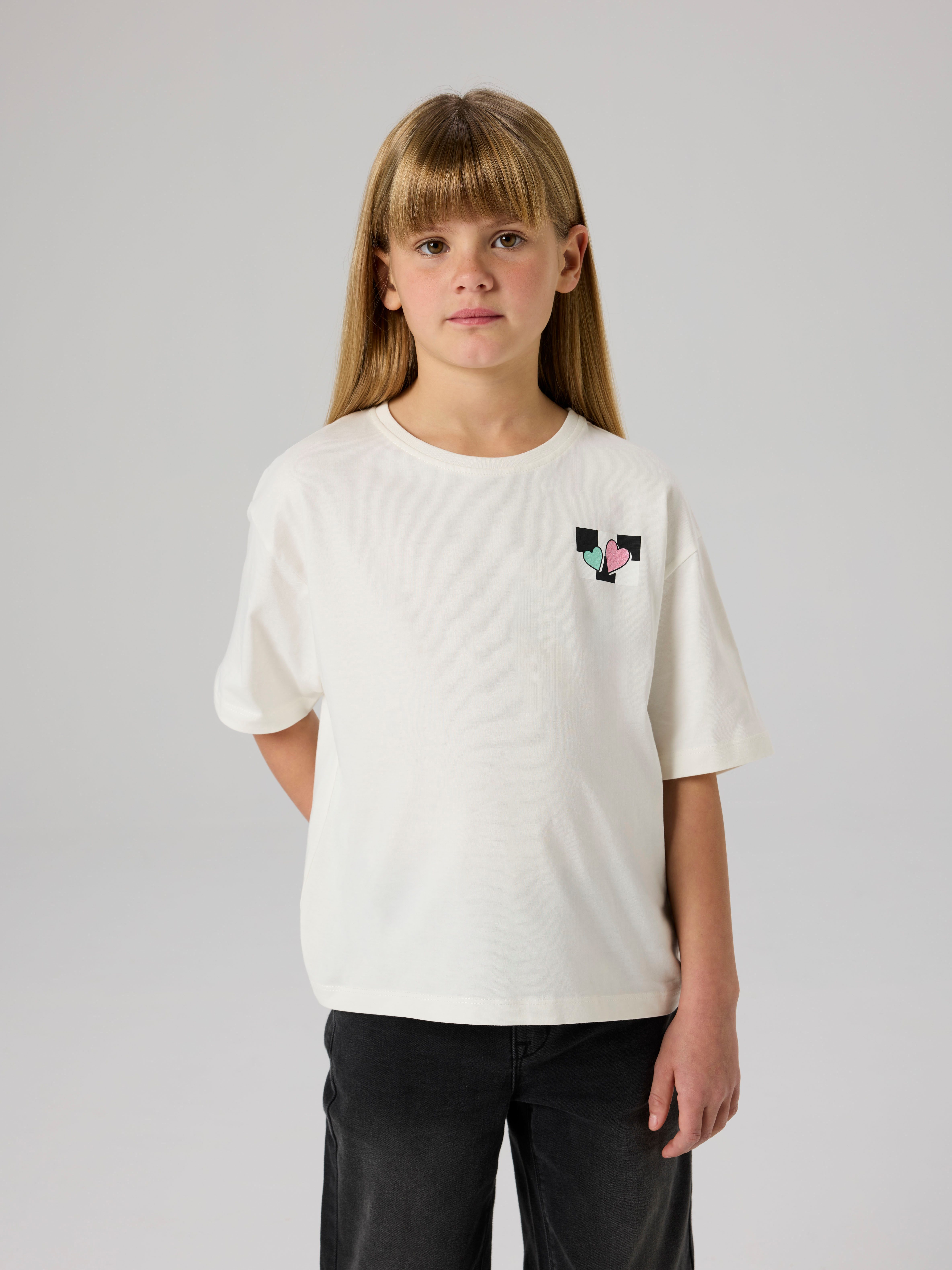 Name It T-Shirt NKFTARA SS RLX TOP PS NOOS mit Brust- und Rückenmotiv
