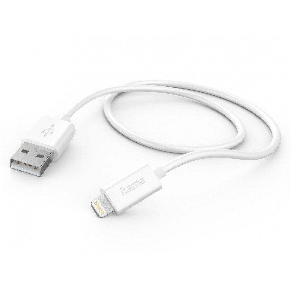Hama USB > Lightning Kabel 1m weiß für Apple Geräte. Lightningkabel