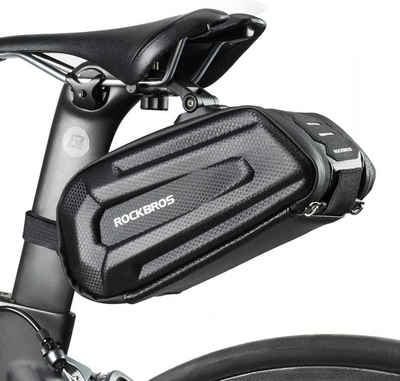 ROCKBROS Satteltasche Fahrrad Fahrradtasche Wasserabweisend (3D Hard Shell Fahrradsitz Tasche mit Schnellverschluss für MTB Rennrad 1,8L)