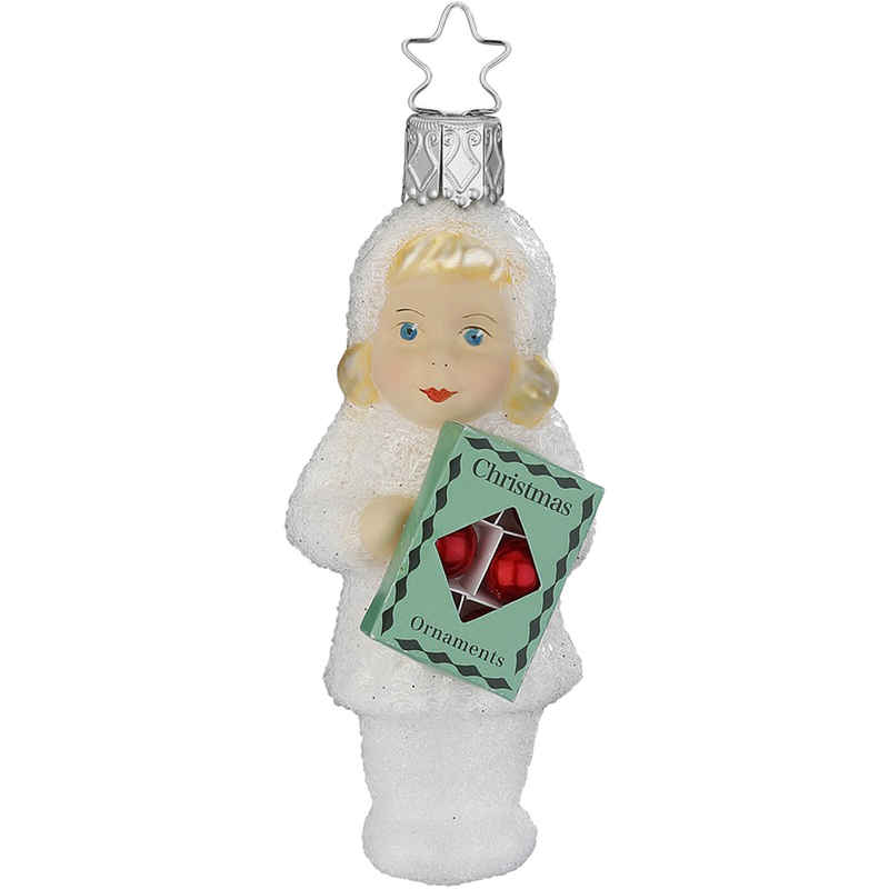 INGE-GLAS® Christbaumschmuck Meine ersten Weihnachtskugeln, Schneekind 10cm (1-tlg), mundgeblasen, handbemalt