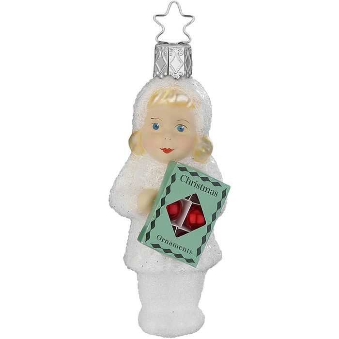 INGE-GLAS® Christbaumschmuck Meine ersten Weihnachtskugeln Schneekind 10cm (1-tlg) mundgeblasen handbemalt