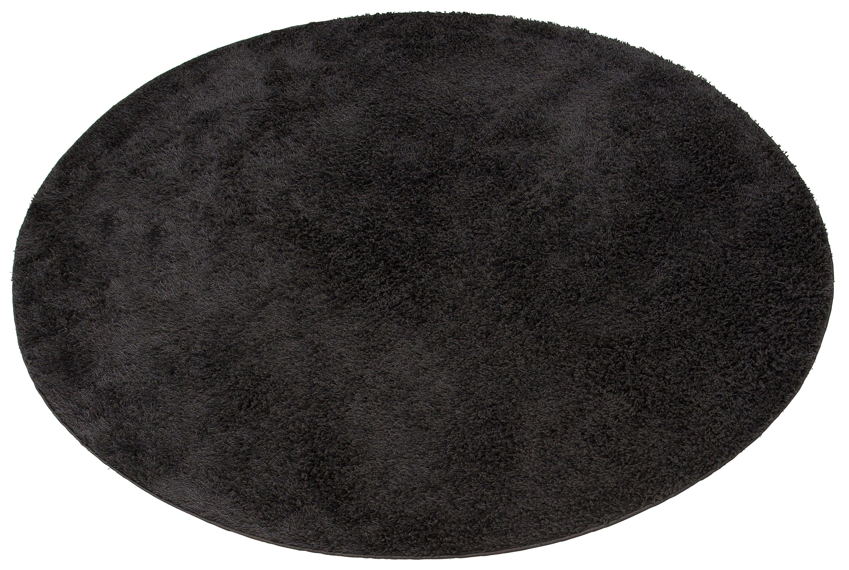 extra rund, Soft Uni pflegeleicht, Höhe: home, Hochflor-Teppich schwarz flauschig, Mikrofaser, 30 elegant, mm, Mikro Ideal, weich, my