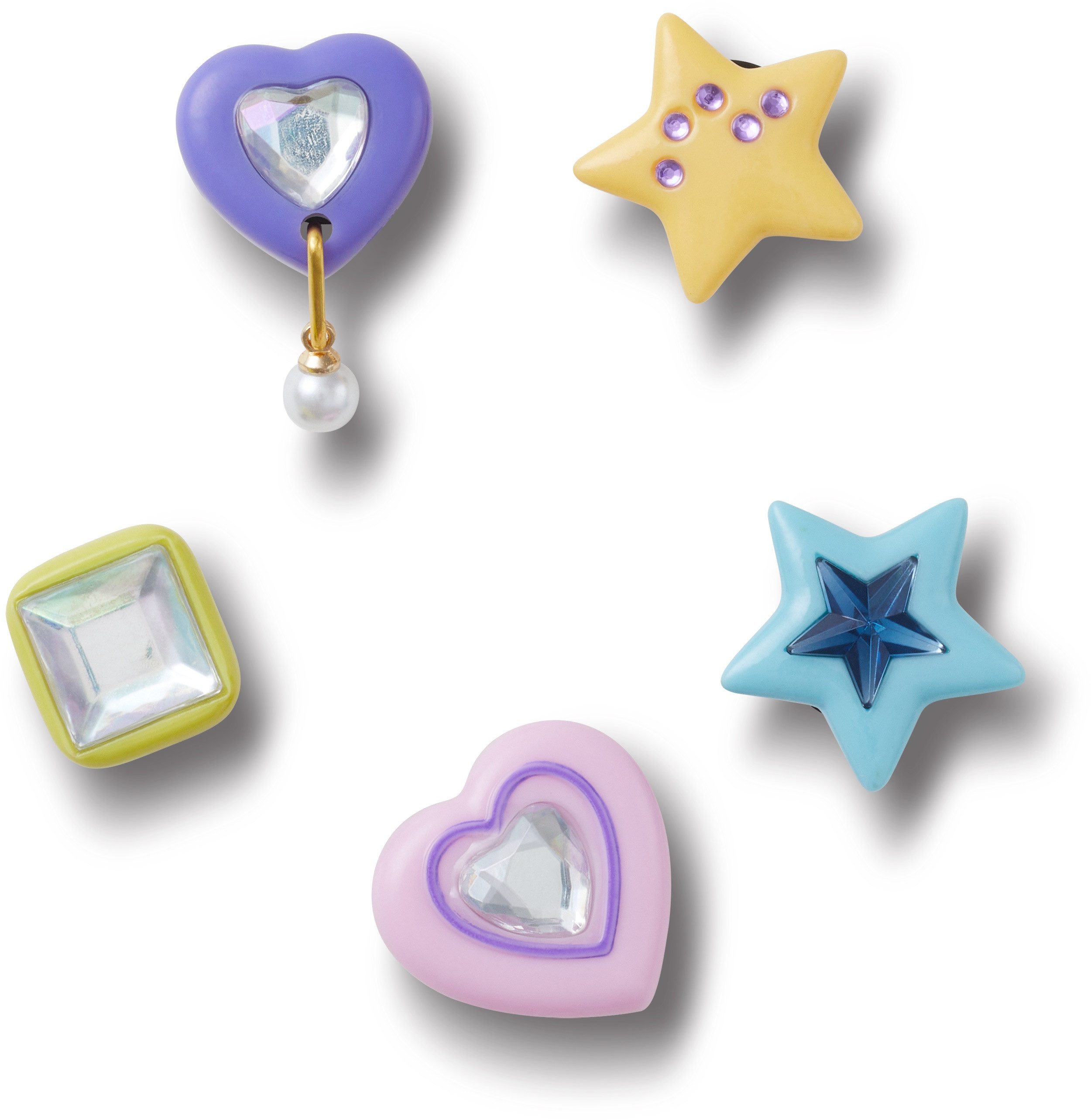 Crocs Schuhanstecker Jibbitz™ Dazzling Gems (Set, 5-tlg., Kein Spielzeug. Nicht für Kinder unter 3 Jahren geeignet), Charm, Anstecker für Crocs Schuhe