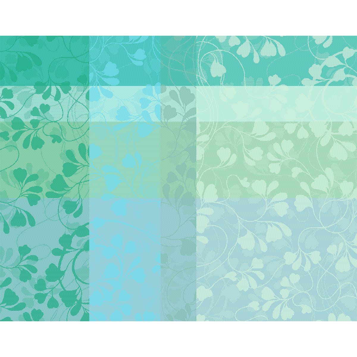 Garnier Thiebaut Platzset Beschichtete Столовые наборы (2x Set) Mille Feuillages Turquoise 40x50 cm, (Set, 2-St), beschichtet