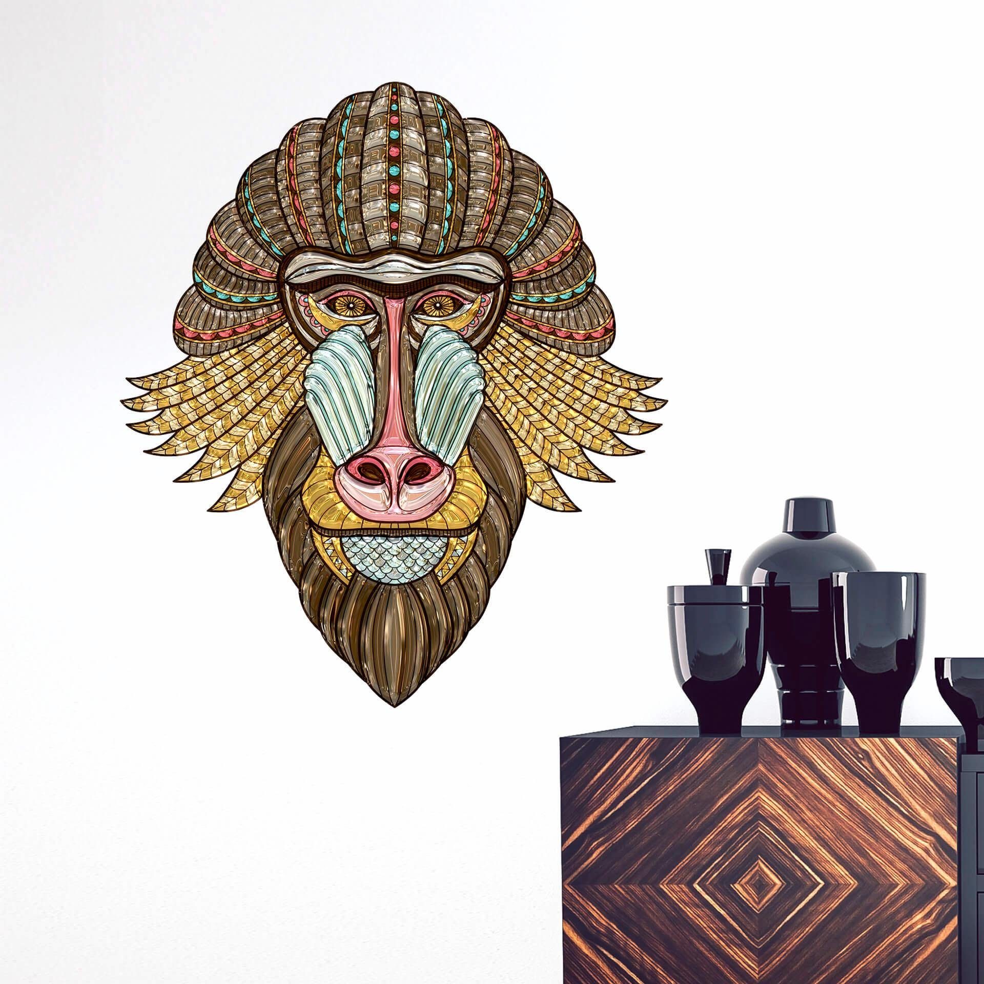 Metallic Wandtattoo Wall-Art Mandrill