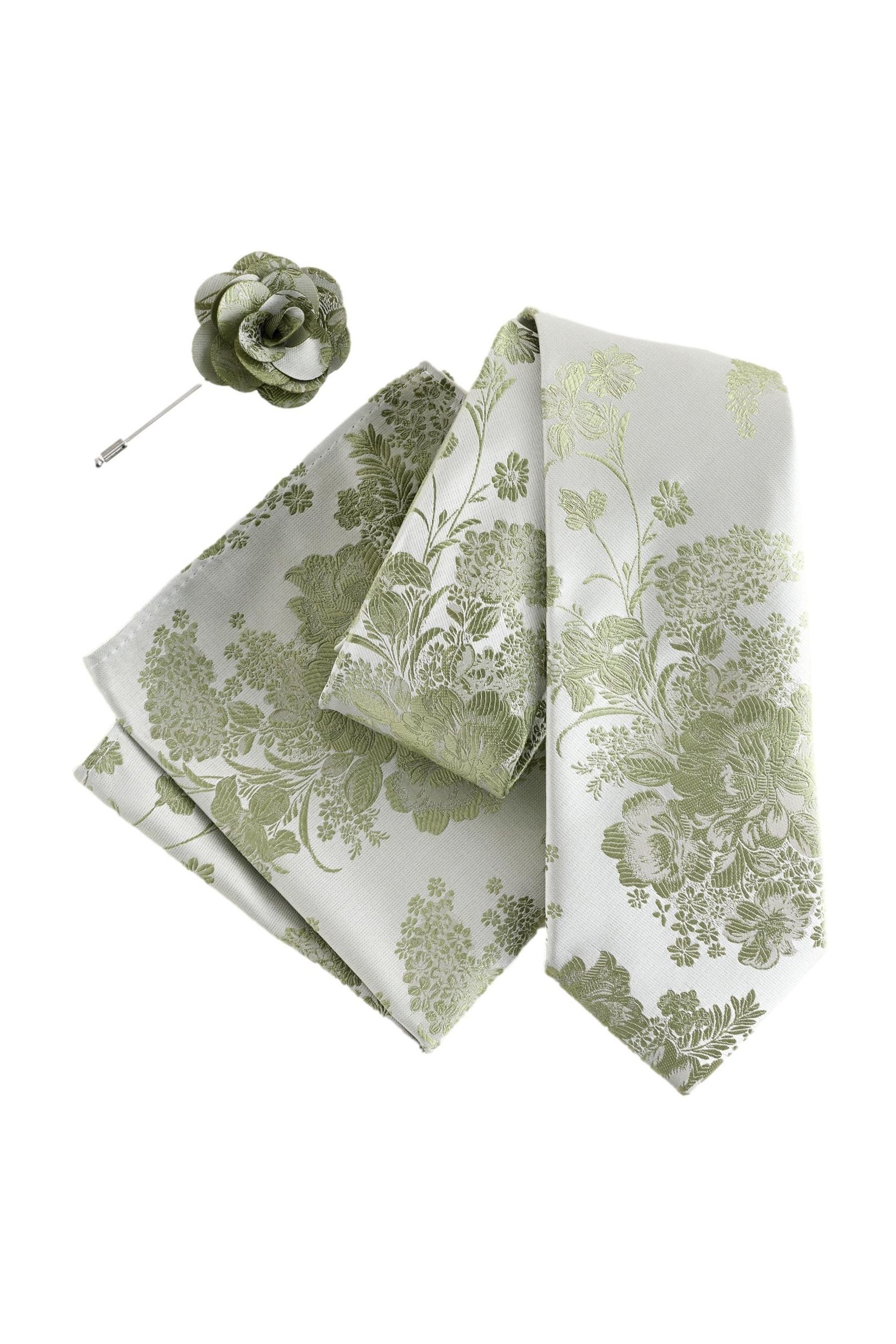 Next Krawatte Krawatte mit Blumenprint und Einstecktuch, Set (3-St)