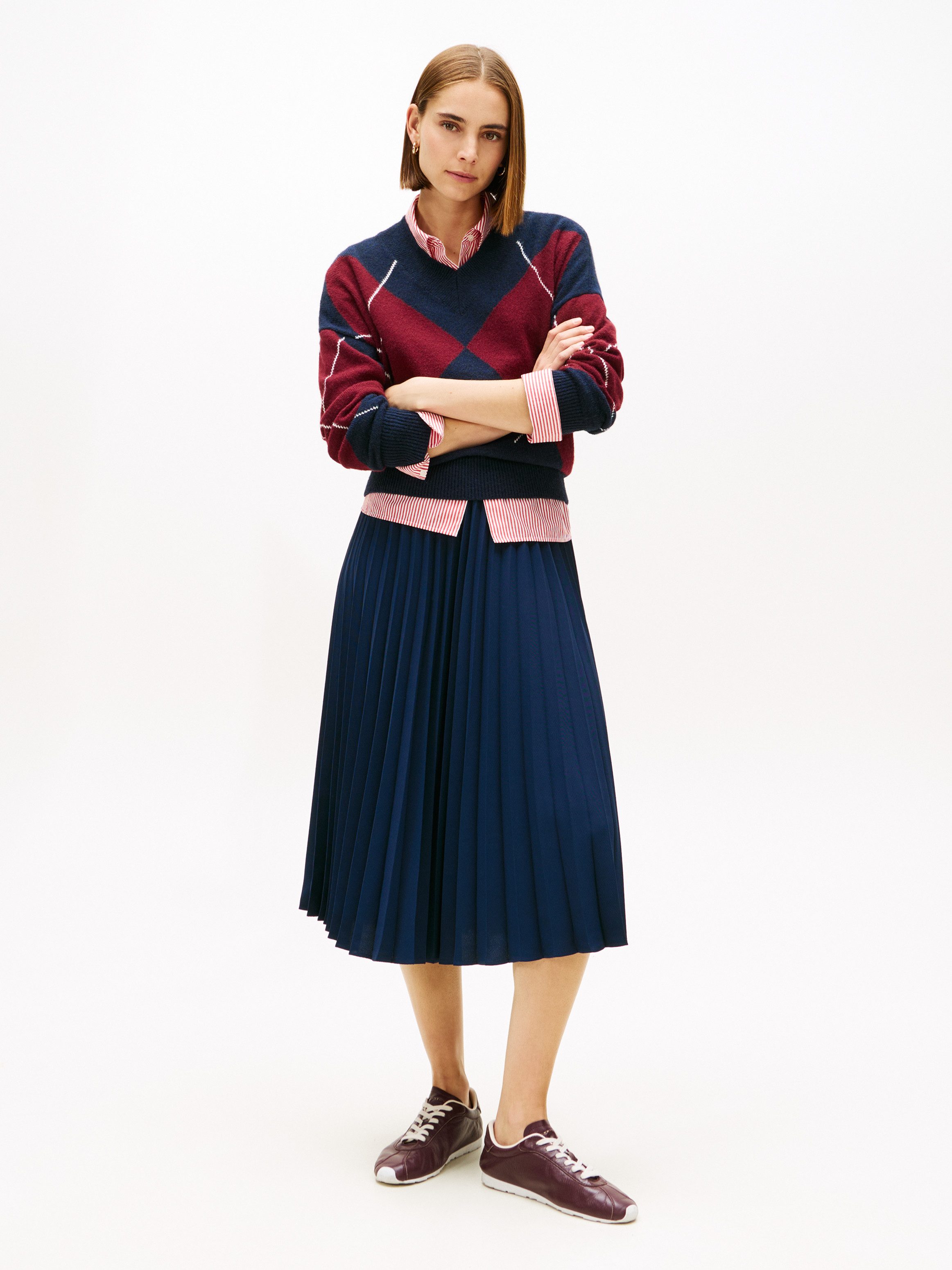 Tommy Hilfiger Plisseerock FLUID PLEATED PULL ON MIDI SKIRT günstig online kaufen