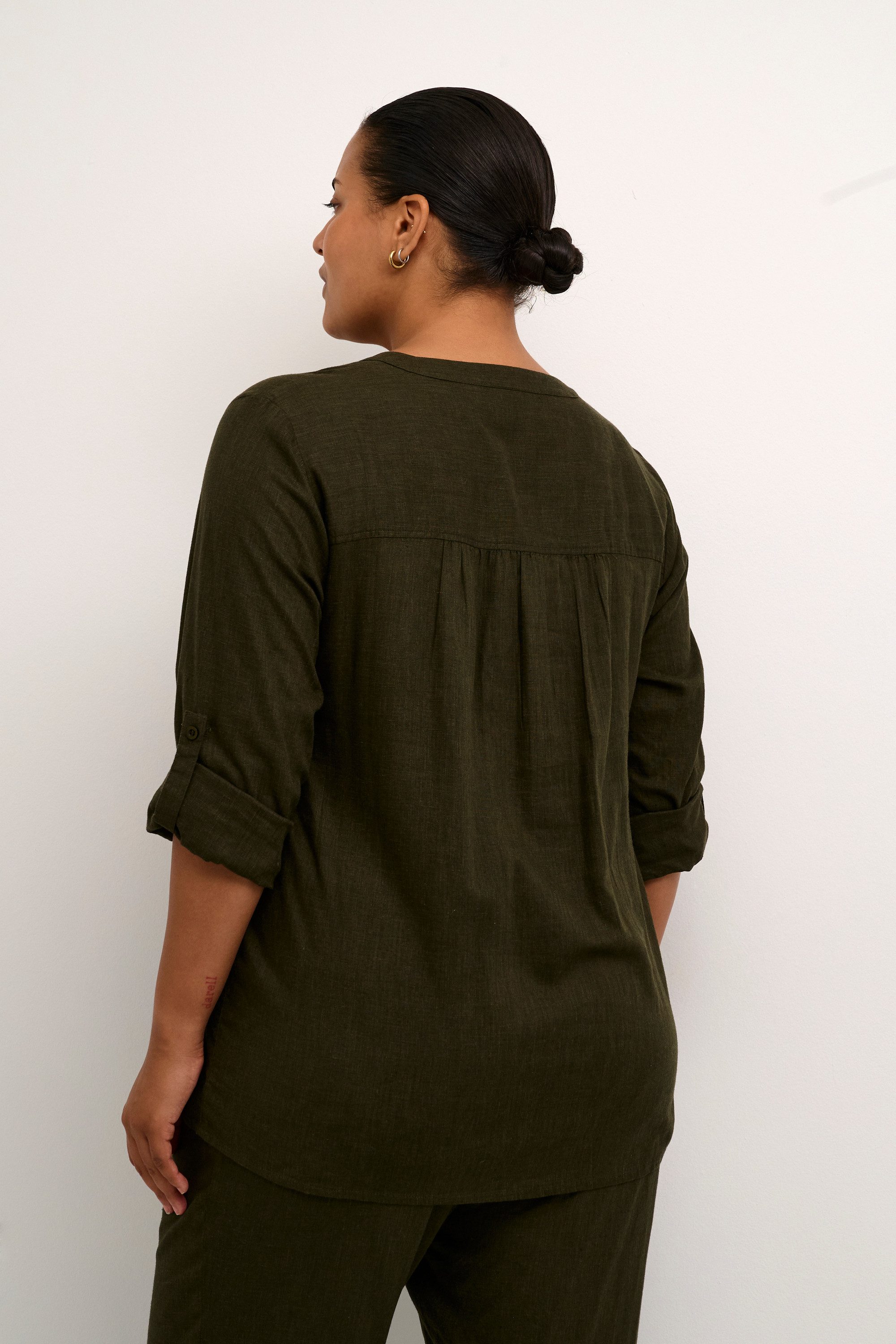 KAFFE Curve Langarmbluse Langarm-Bluse KCmille Große Größen