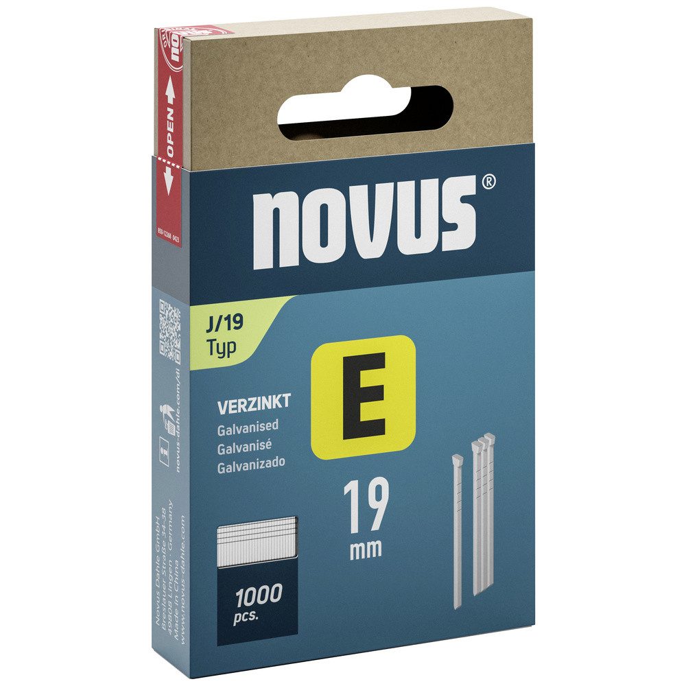 NOVUS Handtacker Novus Tools 044-0090 Tackernägel Typ J Produktabmessung, Länge 19 mm 1