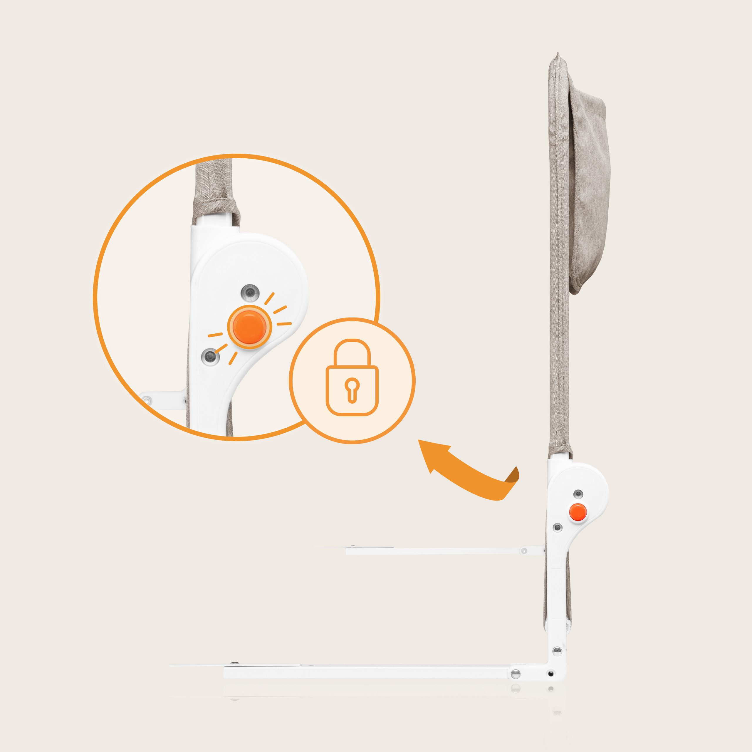 lionelo Bettschutzgitter HANNA (Set, Set), 180 Grad 66 cm hoch Standsafe SecureBelt