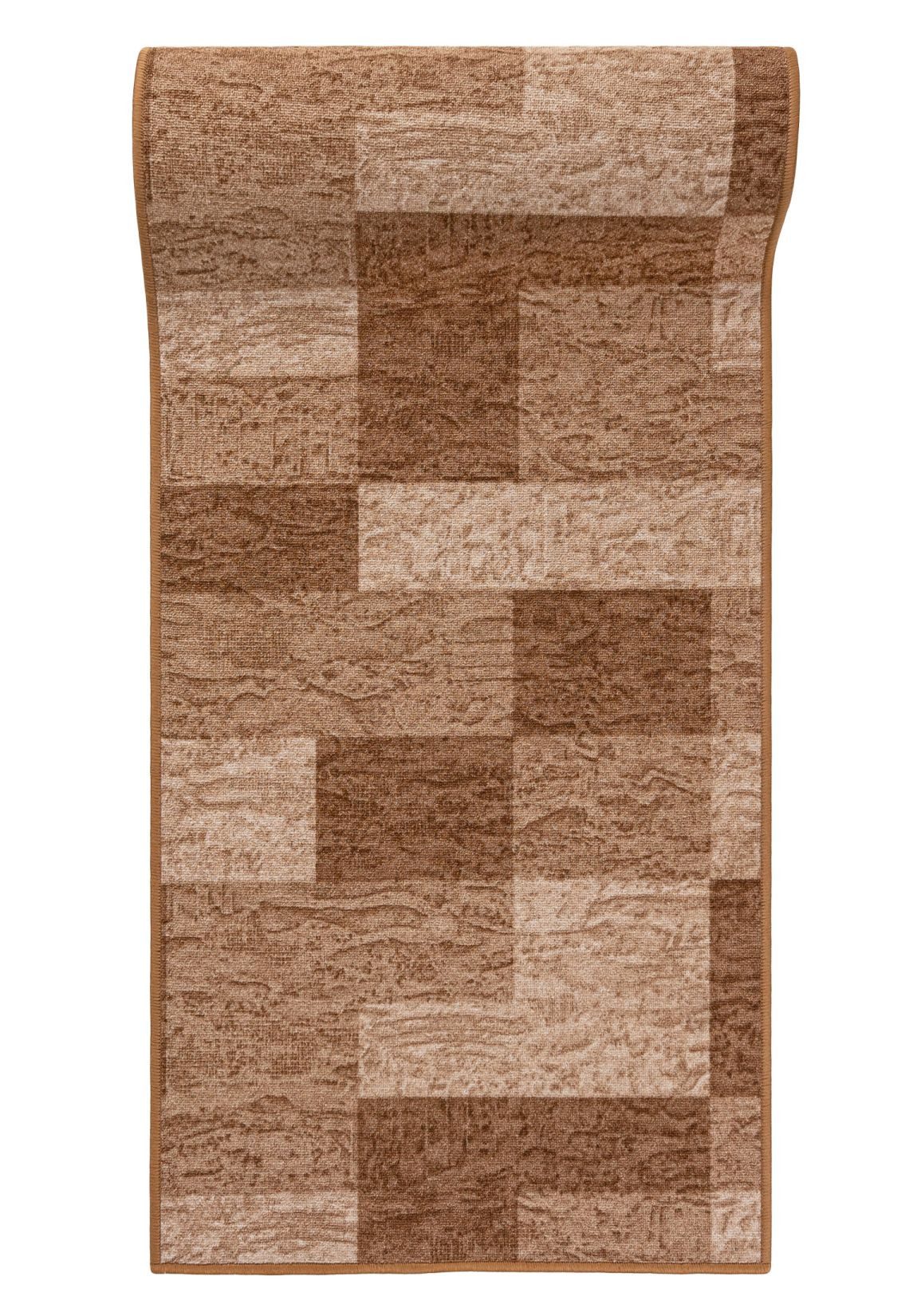 Mazovia Läufer Retro Geometrisch Braun Flur, Schlafzimmer, Diele, Fußbodenheizung