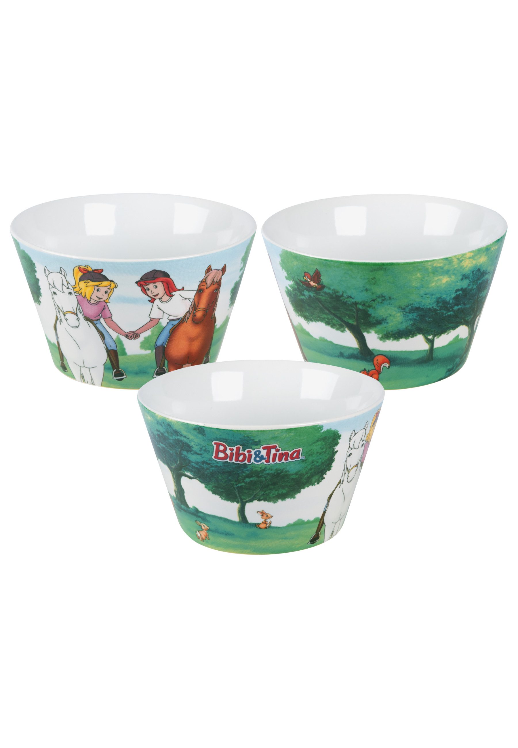 United Labels® Müslischale Bibi & Tina - Pferde - Porzellan, 500 ml, Porzellan