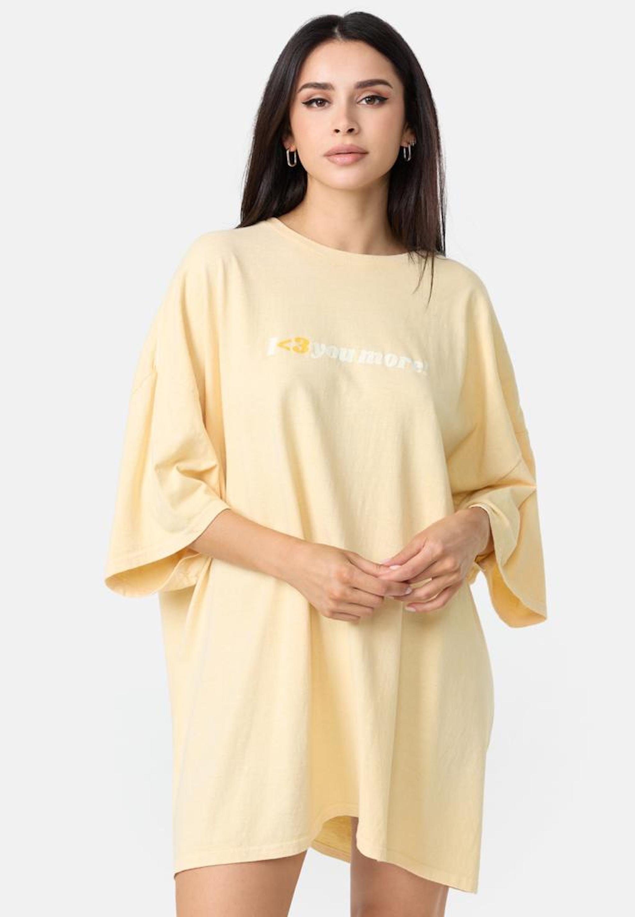 Worldclassca T-Shirt Worldclassca Oversized Print I Love T-Shirt lang Tee Sommer Oberteil – Bild 3 von 4