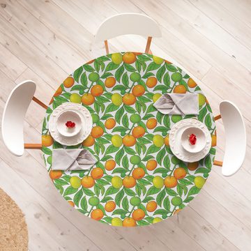Abakuhaus Tischdecke Rundum-elastische Stofftischdecke, Früchte Saisonale Citrus Mandarin