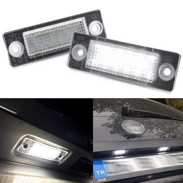 Hikity LED Lichtleiste LED-Kennzeichenleuchte 6500K 3W für VW T5 Passat 3C 3BG, kaltes Weiß, wasserdicht, Für Skoda Superb MK5 Jetta Cadillac Golf