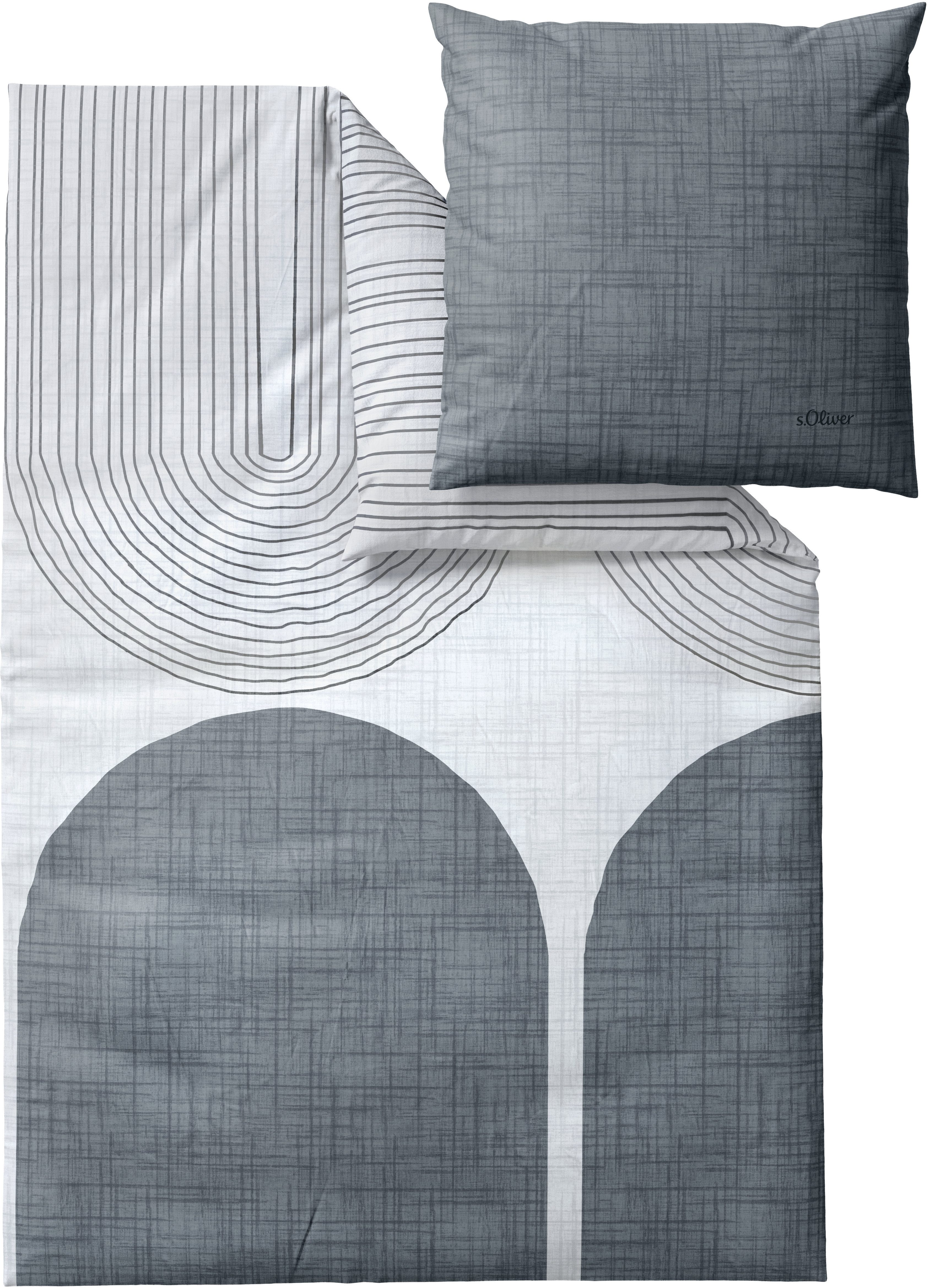 s.Oliver Bettwäsche Satinbettwäsche s.Oliver, Mako-Satin, 2 teilig, mit modernem Design-Statement
