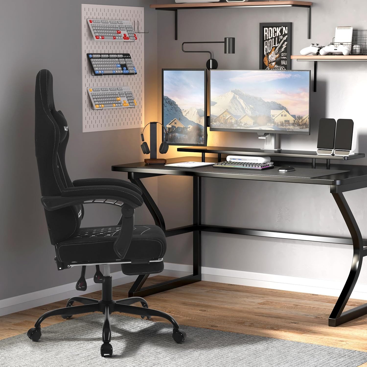 Woltu Gaming-Stuhl (1 St), mit Massagefunktion, ergonomisch, 150 kg, Netzst günstig online kaufen