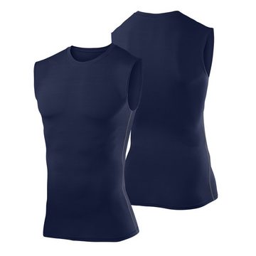 POWERLAYER Tanktop PowerLayer Herren Kompressionsshirt Ärmellos Marineblau XL (1-tlg)