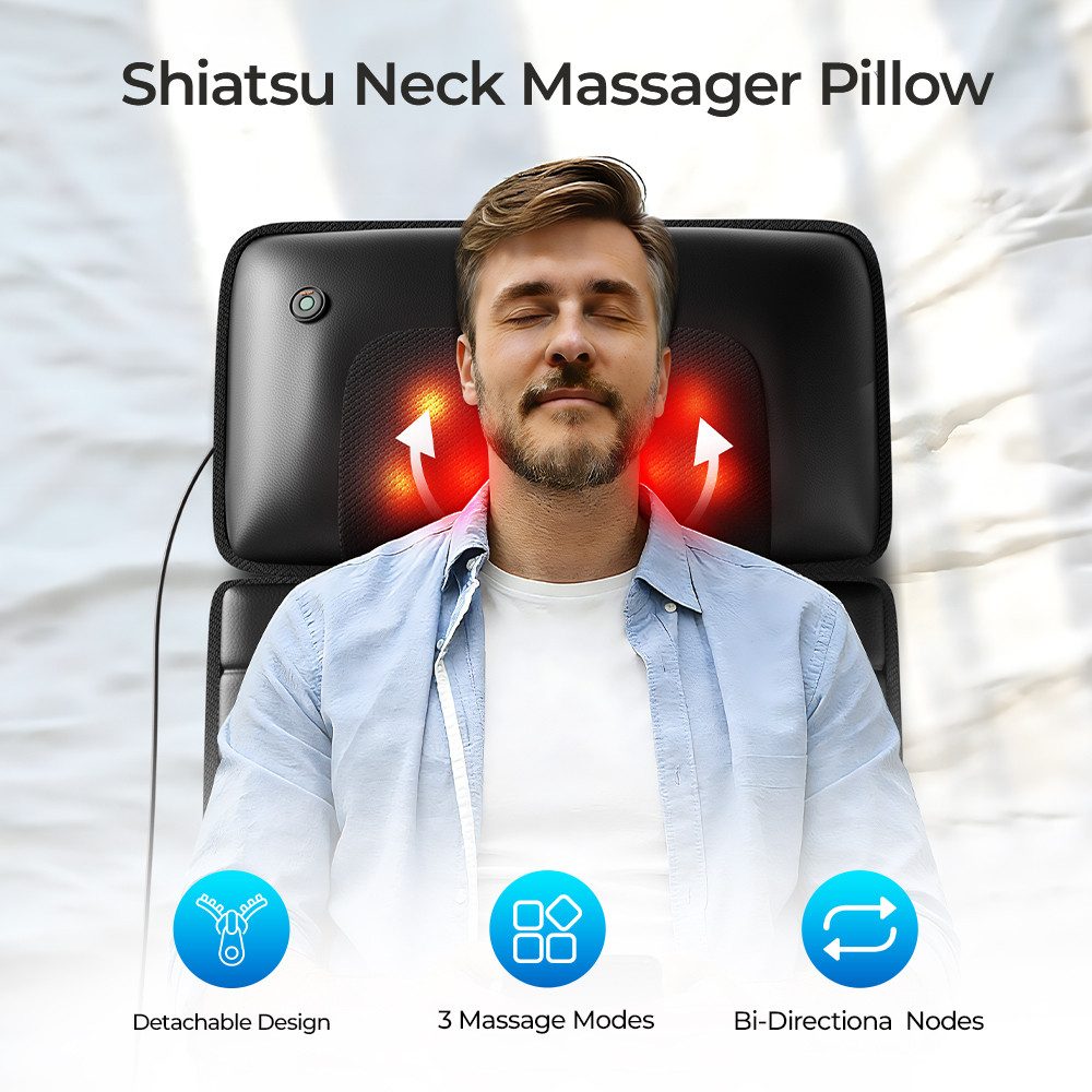 BBWL Fußmassagegerät mit Heizfunktion für Nacken, Rücken, Taille & Füße aus Kunstleder, zur Ganzkörperentspannung und Schmerzlinderung – Bild 4 von 5