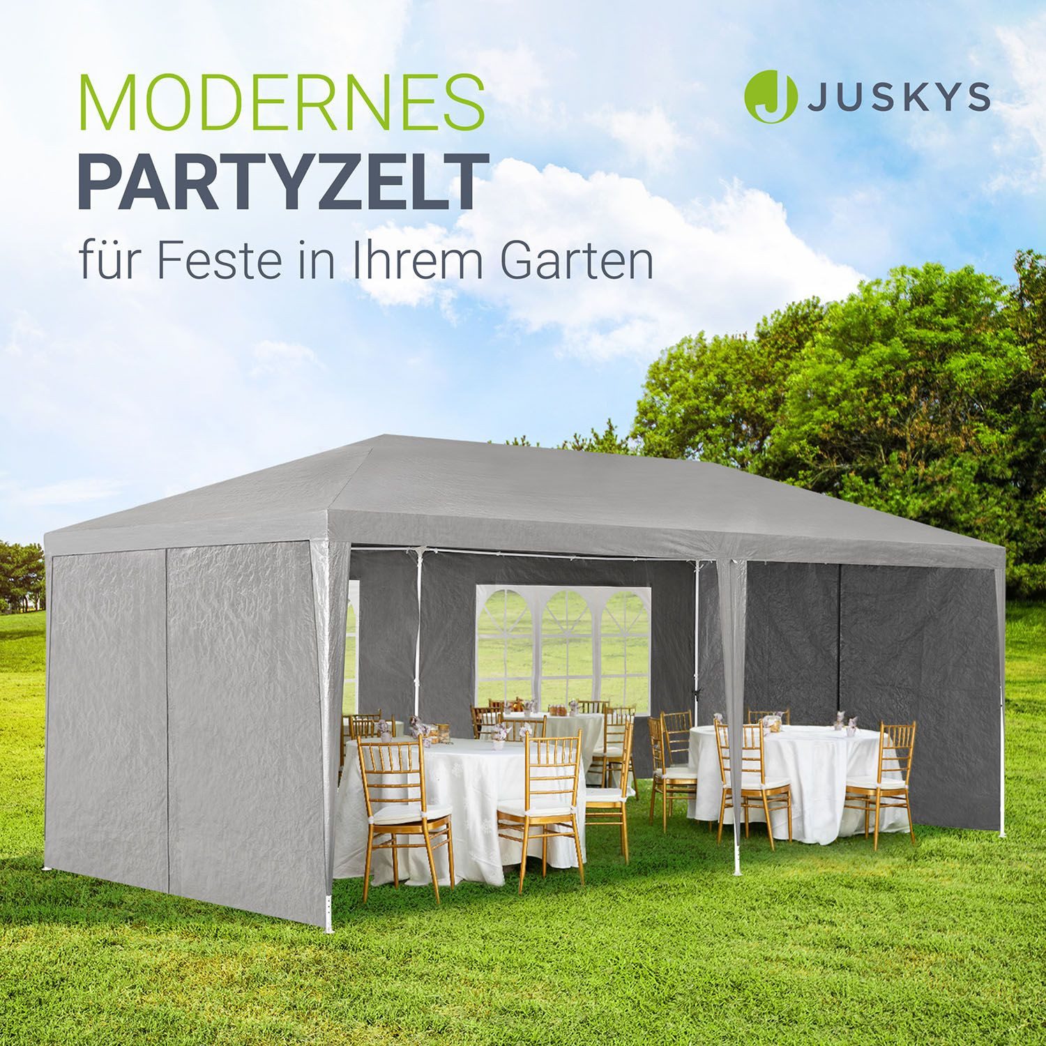 Juskys Partyzelt Partyzelt, mit 6 Seitenteilen, einfacher Aufbau, Sonnen un günstig online kaufen