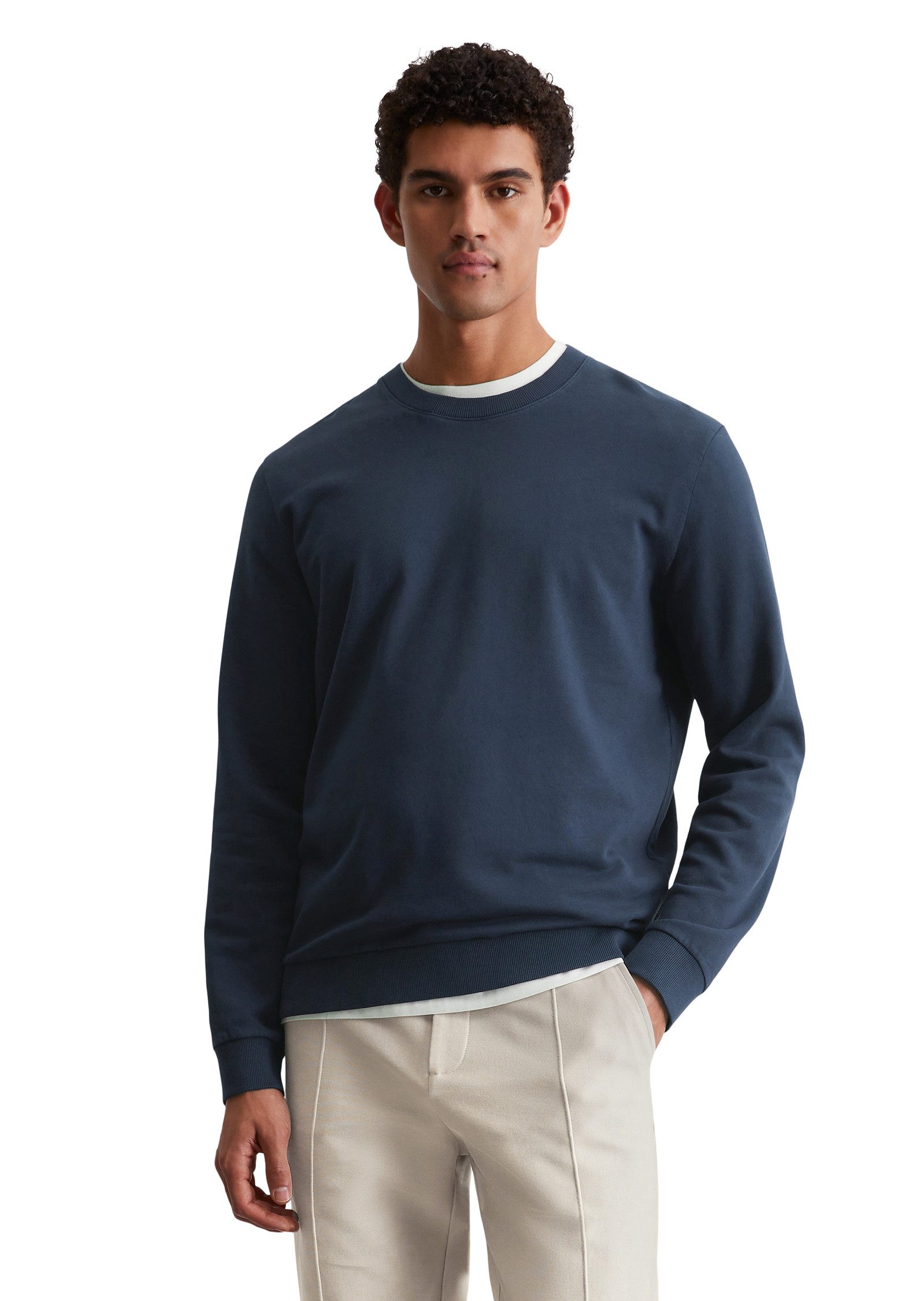 Marc O'Polo Sweatshirt Basic, mit Rippbündchen, regular, leichter Sommer-Sw günstig online kaufen